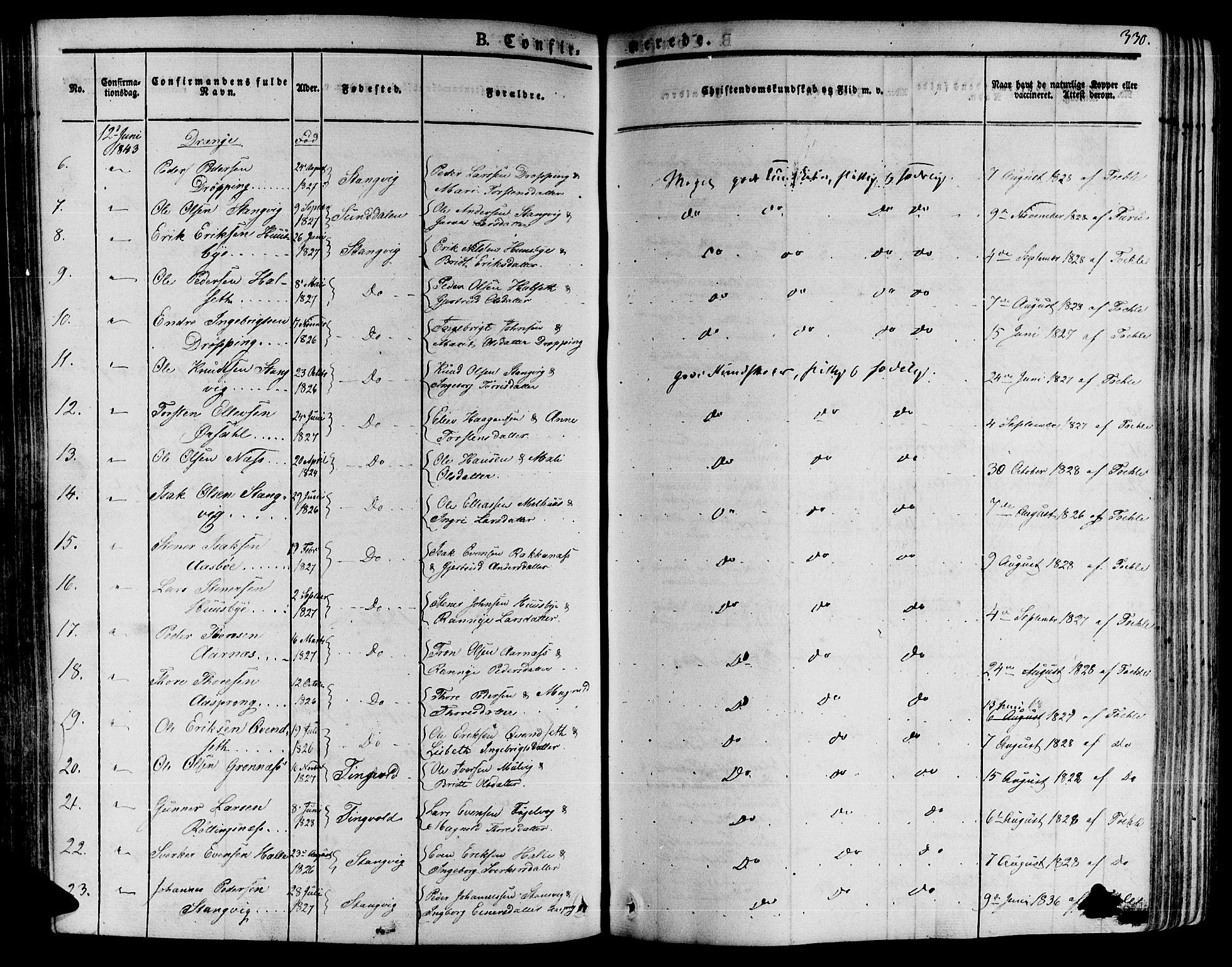 Ministerialprotokoller, klokkerbøker og fødselsregistre - Møre og Romsdal, SAT/A-1454/592/L1024: Parish register (official) no. 592A03 /1, 1831-1849, p. 330
