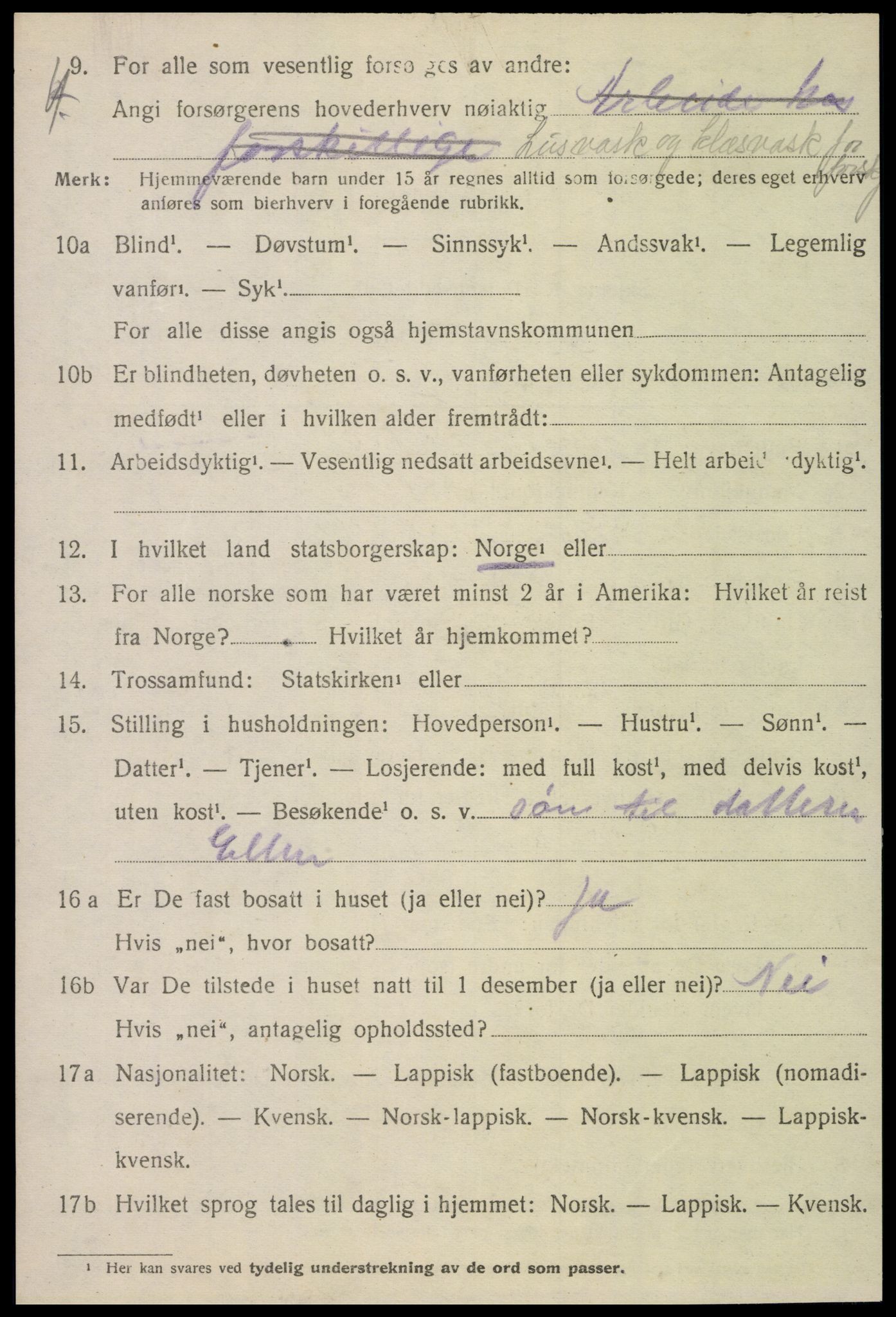 SAT, 1920 census for Grong, 1920, p. 3282