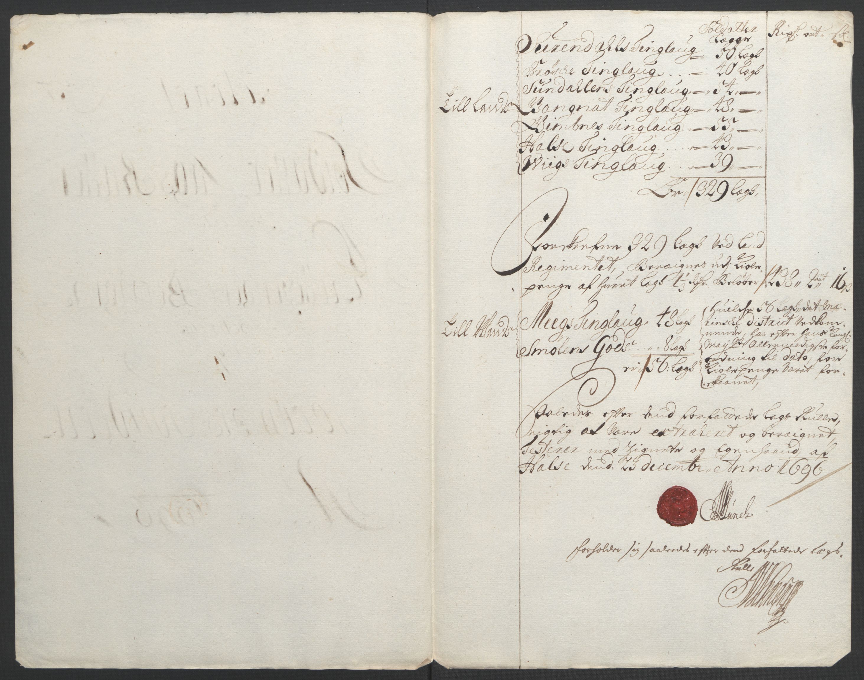 Rentekammeret inntil 1814, Reviderte regnskaper, Fogderegnskap, RA/EA-4092/R56/L3736: Fogderegnskap Nordmøre, 1694-1696, p. 427