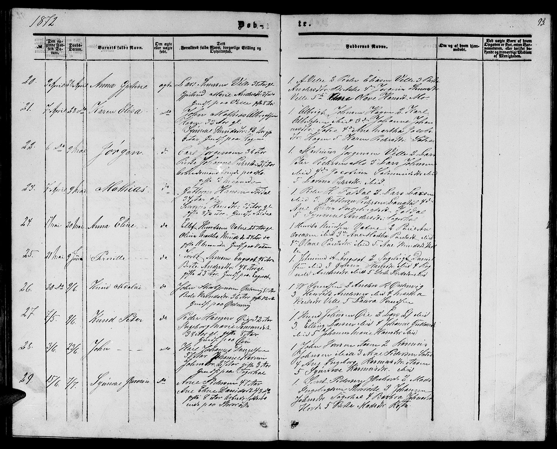 Ministerialprotokoller, klokkerbøker og fødselsregistre - Møre og Romsdal, AV/SAT-A-1454/513/L0188: Parish register (copy) no. 513C02, 1865-1882, p. 93