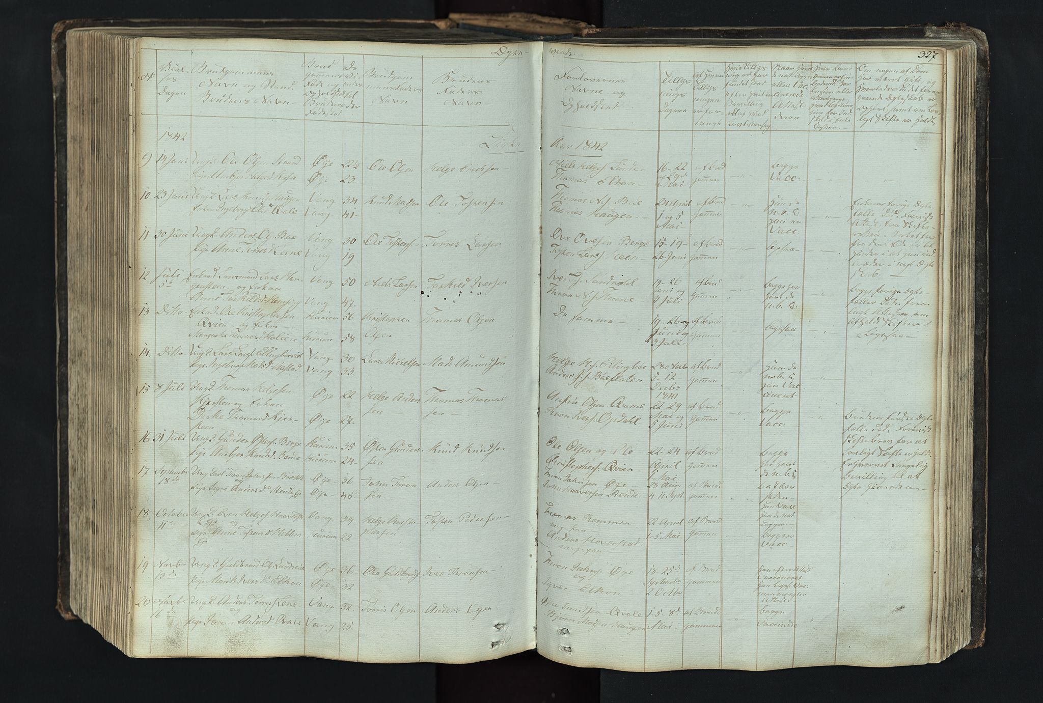 Vang prestekontor, Valdres, SAH/PREST-140/H/Hb/L0004: Parish register (copy) no. 4, 1835-1892, p. 327