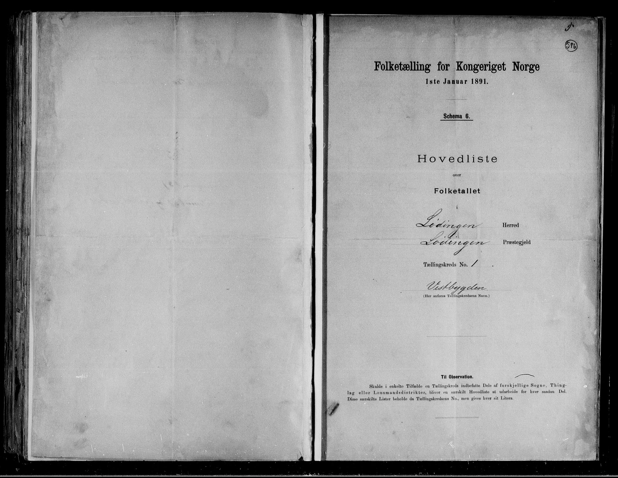 RA, 1891 census for 1851 Lødingen, 1891, p. 4