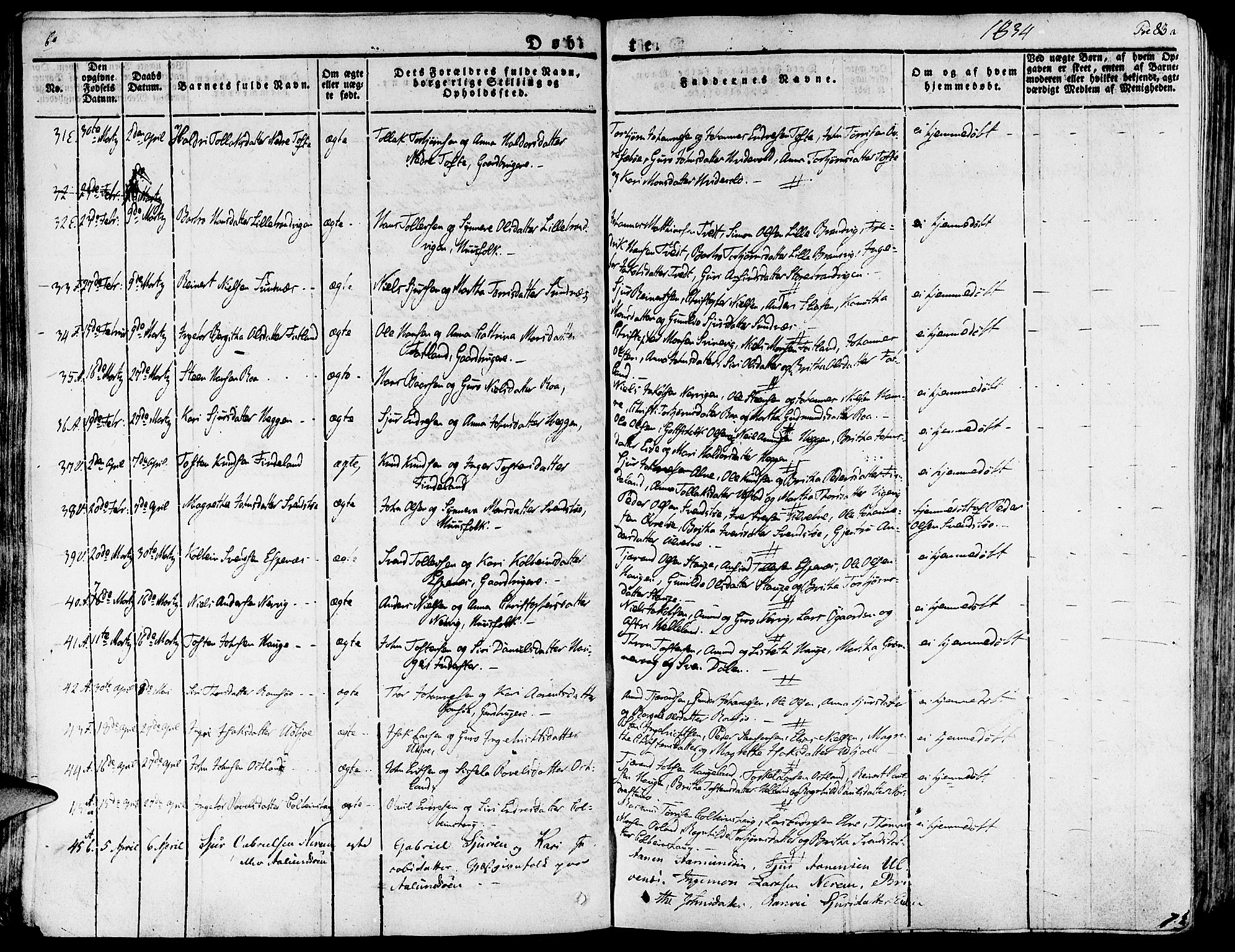 Fjelberg sokneprestembete, AV/SAB-A-75201/H/Haa: Parish register (official) no. A 5, 1822-1834, p. 83