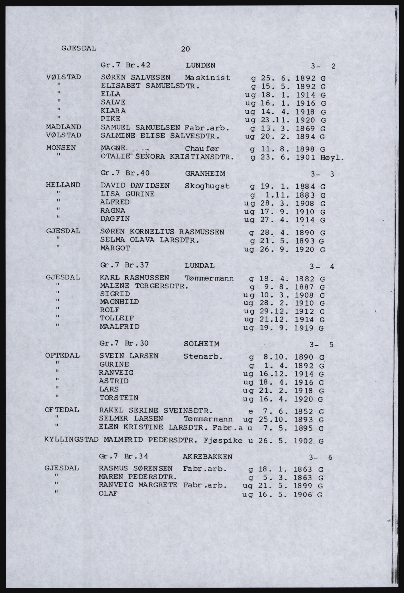 SAST, Copy of 1920 census for parts of Jæren, 1920, p. 26