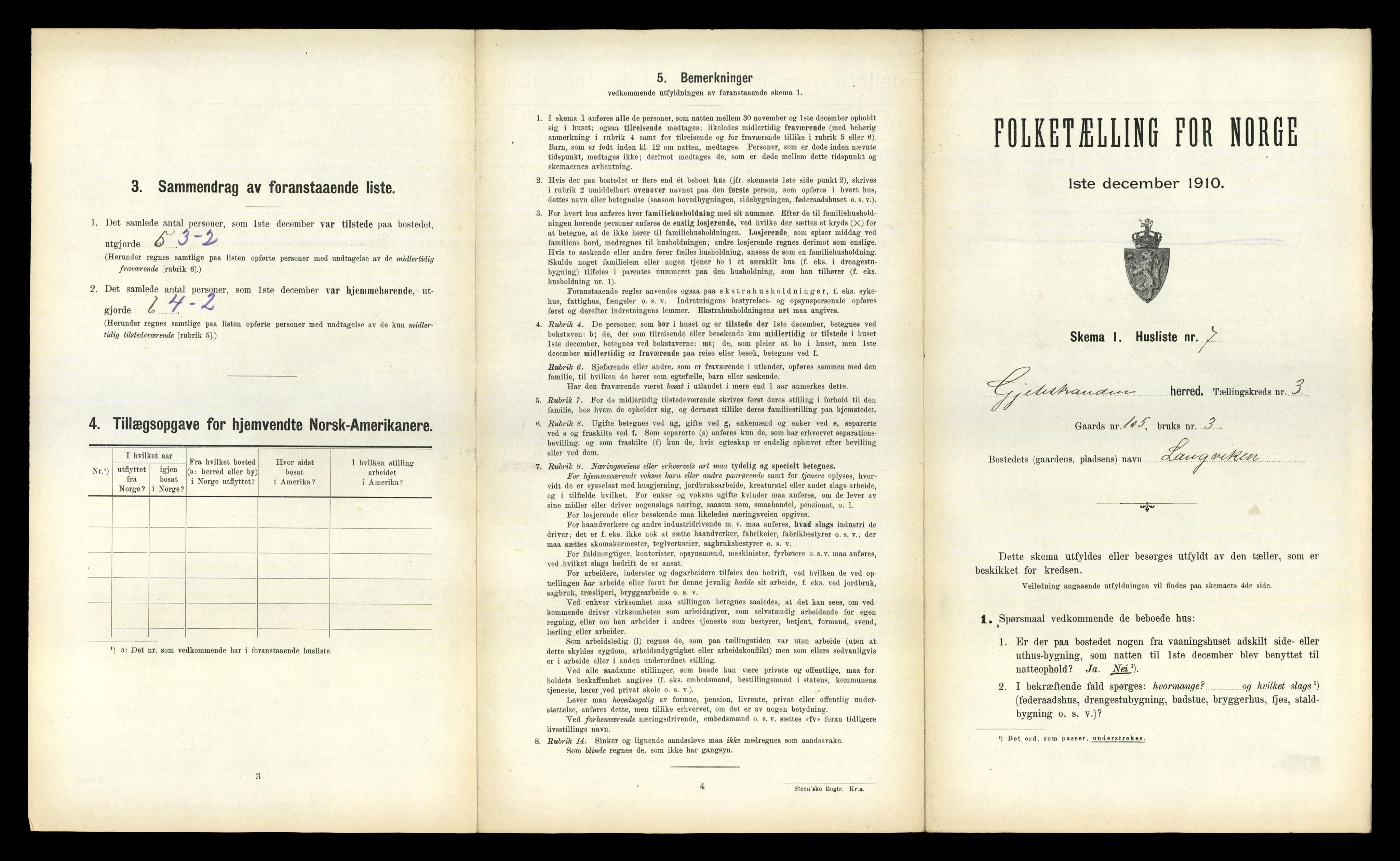 RA, 1910 census for Geitastrand, 1910, p. 194