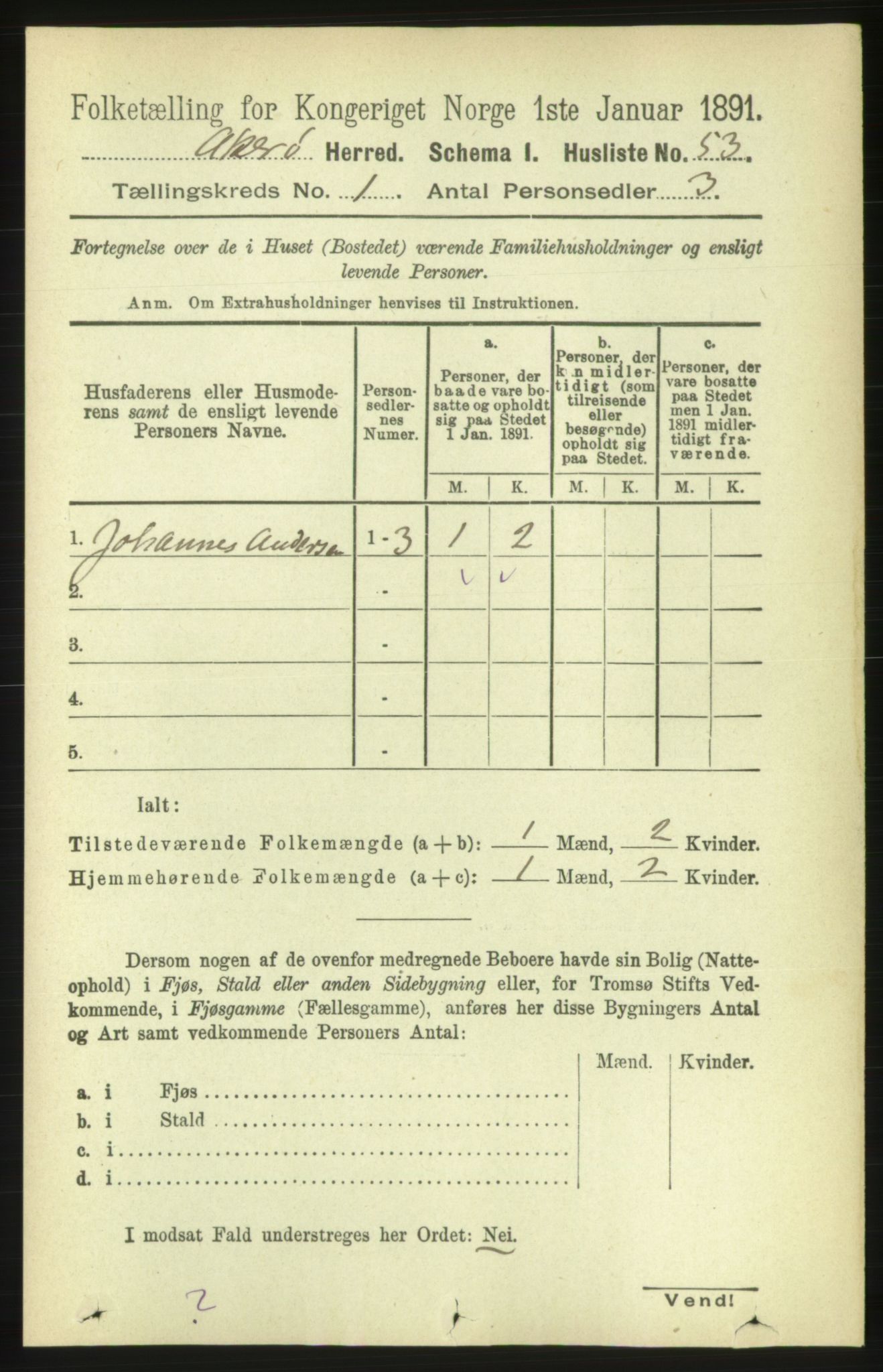 RA, 1891 census for 1545 Aukra, 1891, p. 74
