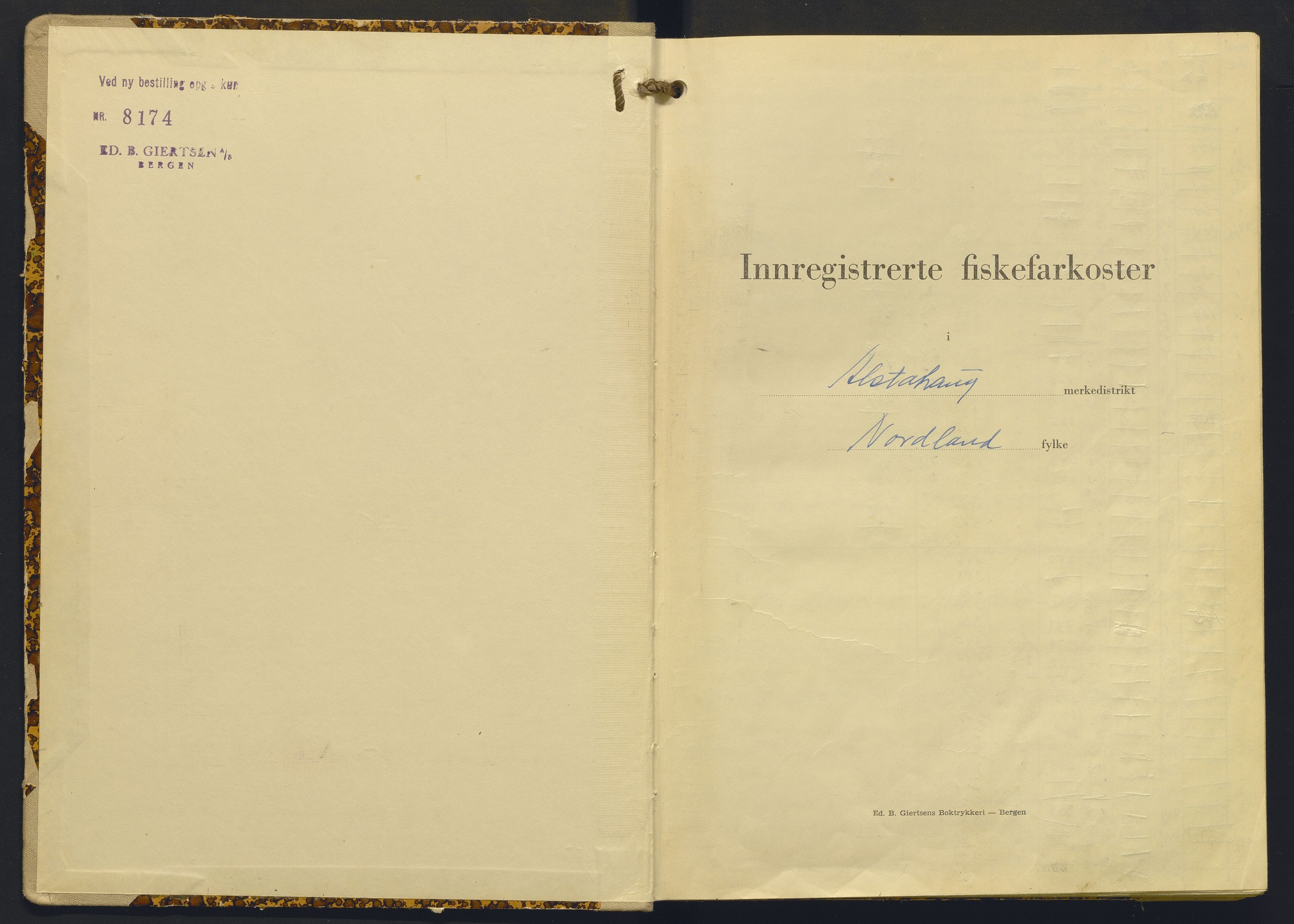 Fiskeridirektoratet - 1 Adm. ledelse - 13 Båtkontoret, AV/SAB-A-2003/I/Ia/Iac/L0001: 135.0301/1 Merkeprotokoll - Alstahaug, 1961-1964