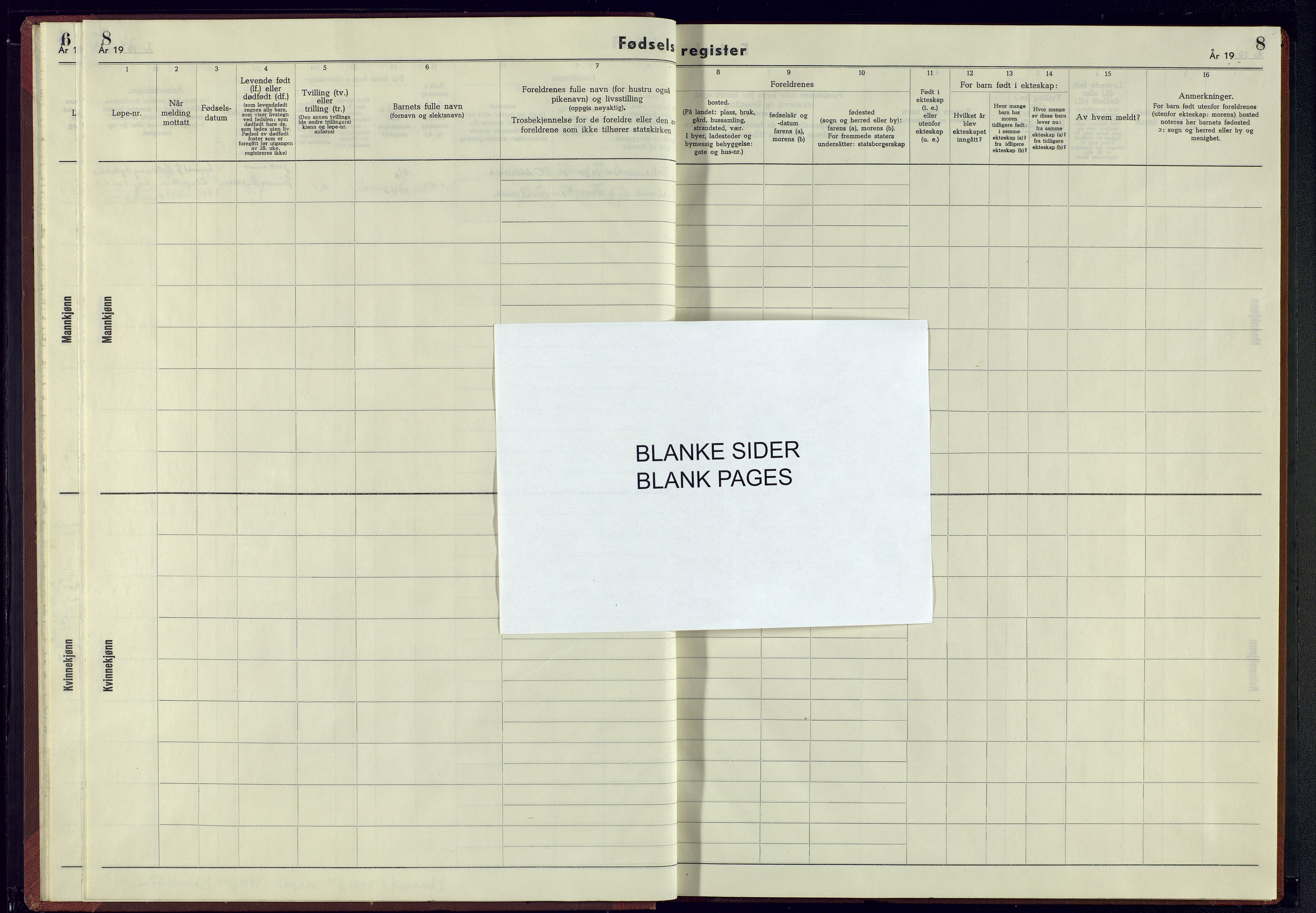 Evje sokneprestkontor, AV/SAK-1111-0008/J/Je/L0003: Birth register no. II.6.3, 1942-1945, p. 8