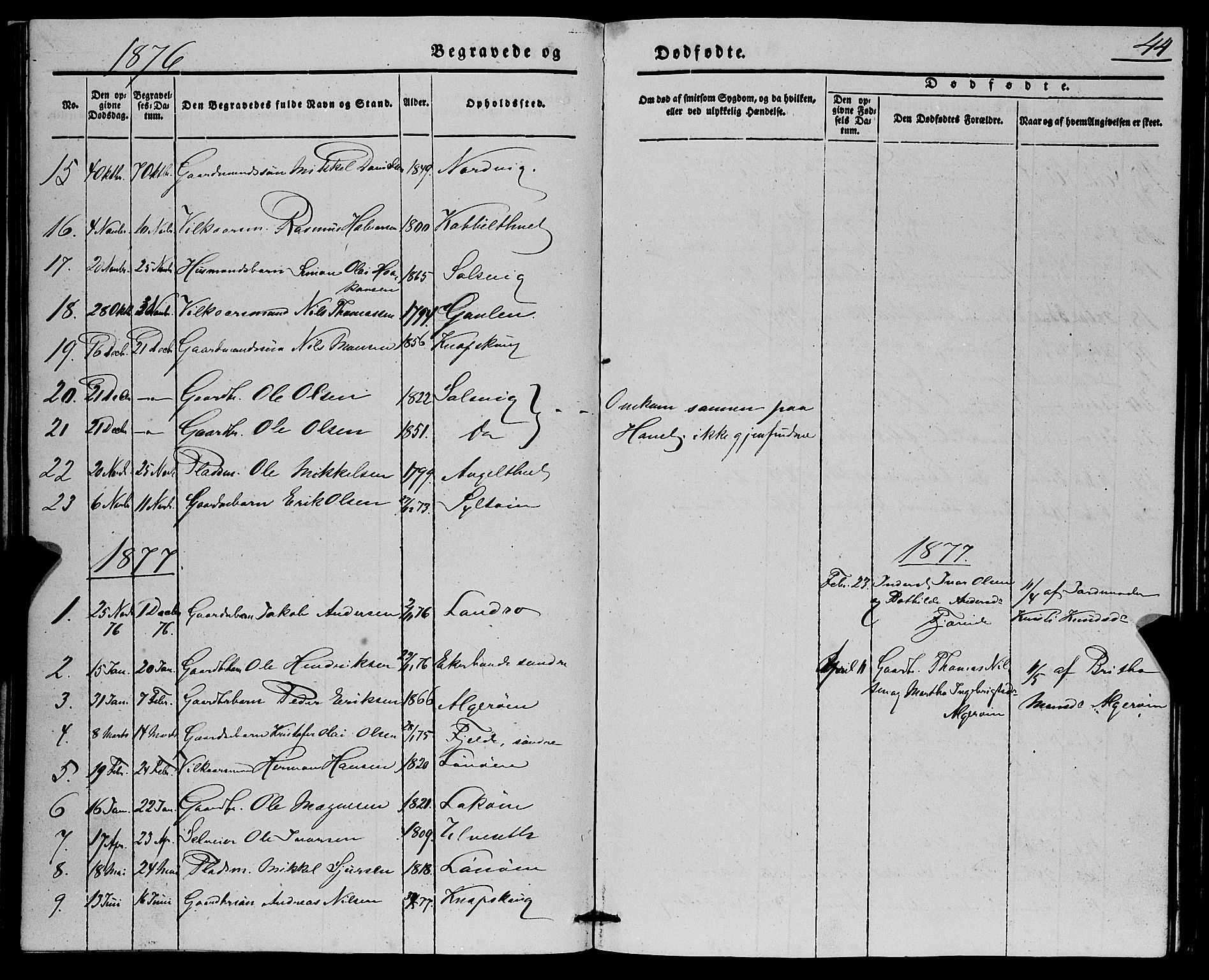 Fjell sokneprestembete, SAB/A-75301/H/Haa: Parish register (official) no. A 7, 1847-1877, p. 44