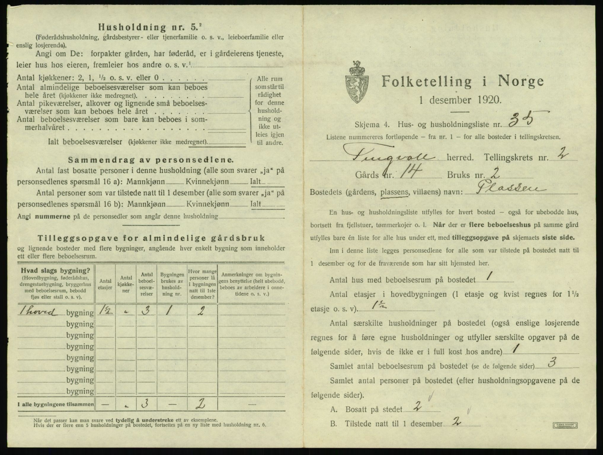 SAT, 1920 census for Tingvoll, 1920, p. 146