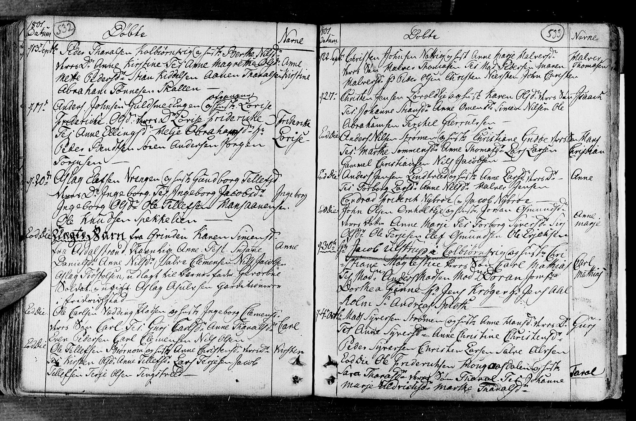 Øyestad sokneprestkontor, AV/SAK-1111-0049/F/Fa/L0008: Parish register (official) no. A 8, 1777-1804, p. 532-533