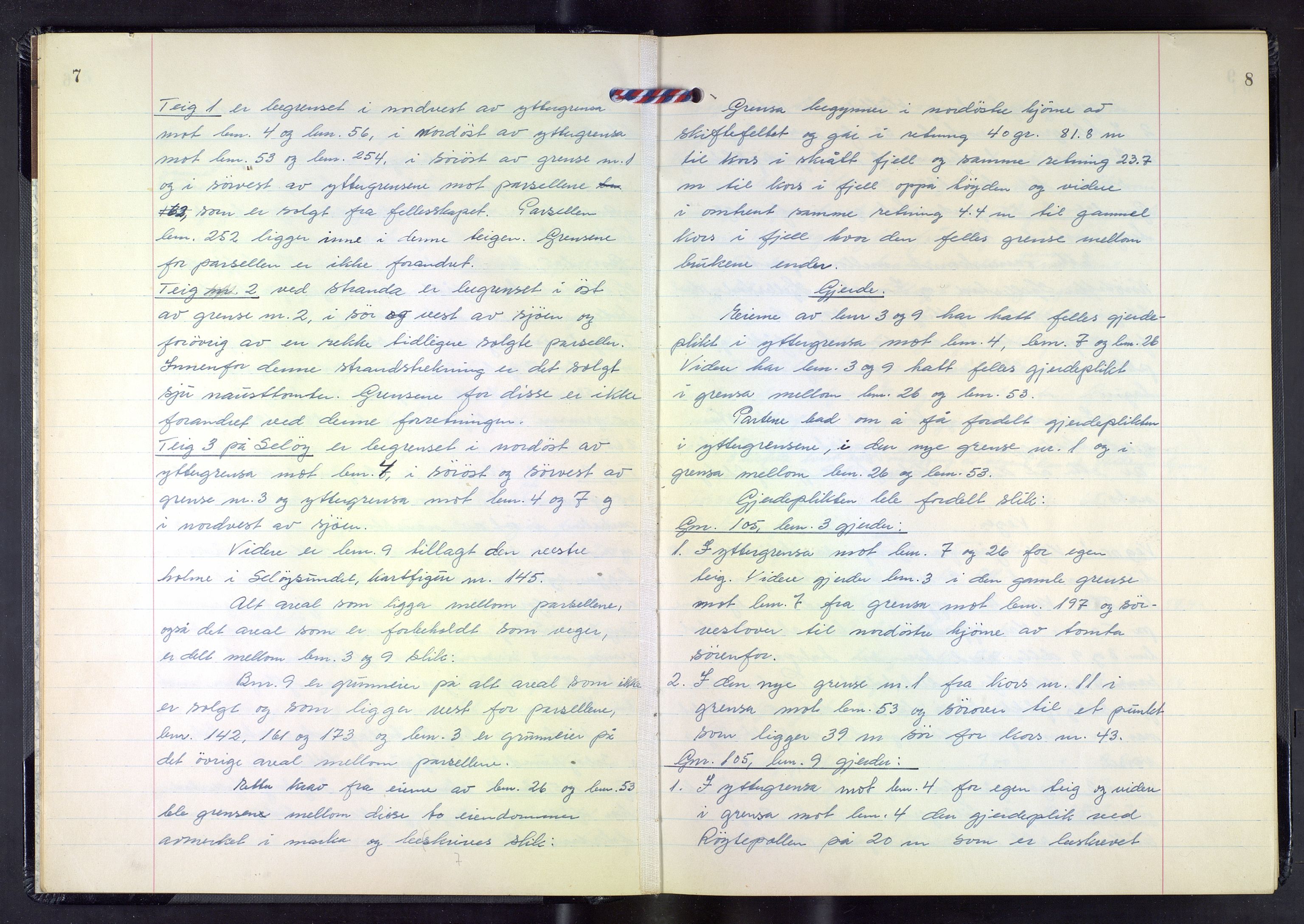 Hordaland jordskiftedøme - III Midhordland jordskiftedistrikt, AV/SAB-A-7001/A/Aa/L0034: Forhandlingsprotokoll, 1961-1967, p. 7-8