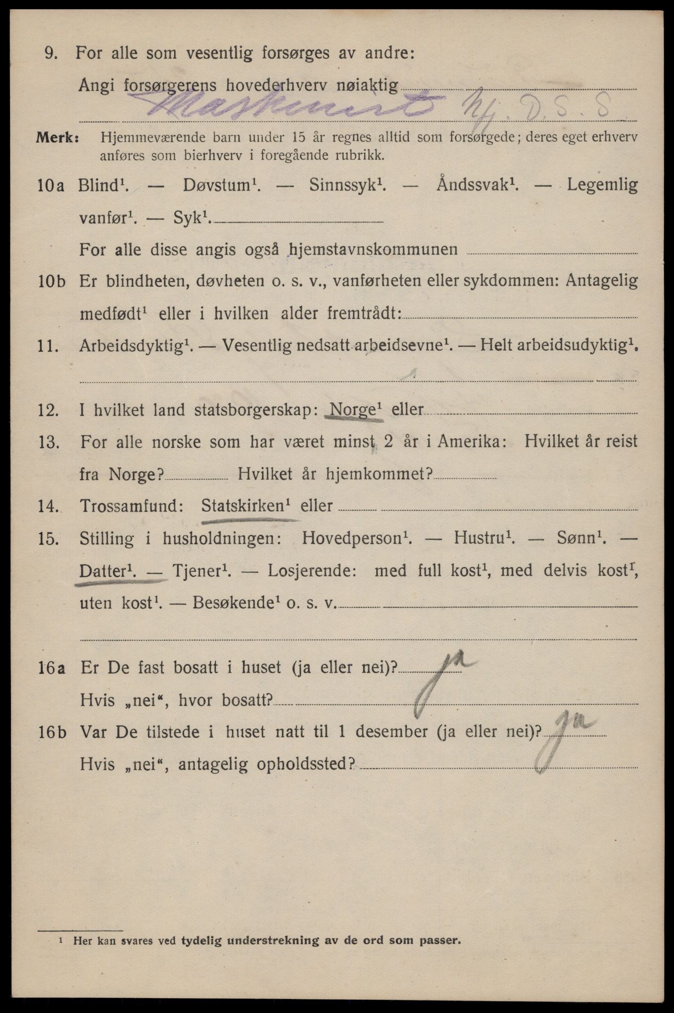 SAT, 1920 census for Trondheim, 1920, p. 113701