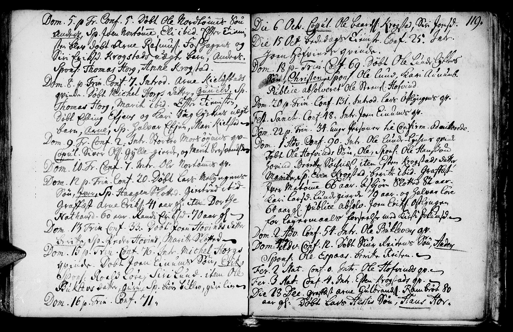 Ministerialprotokoller, klokkerbøker og fødselsregistre - Sør-Trøndelag, SAT/A-1456/692/L1101: Parish register (official) no. 692A01, 1690-1746, p. 119