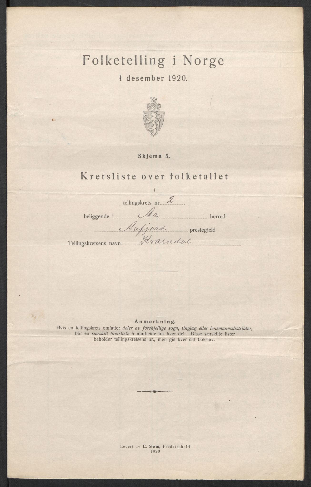 SAT, 1920 census for Å, 1920, p. 11