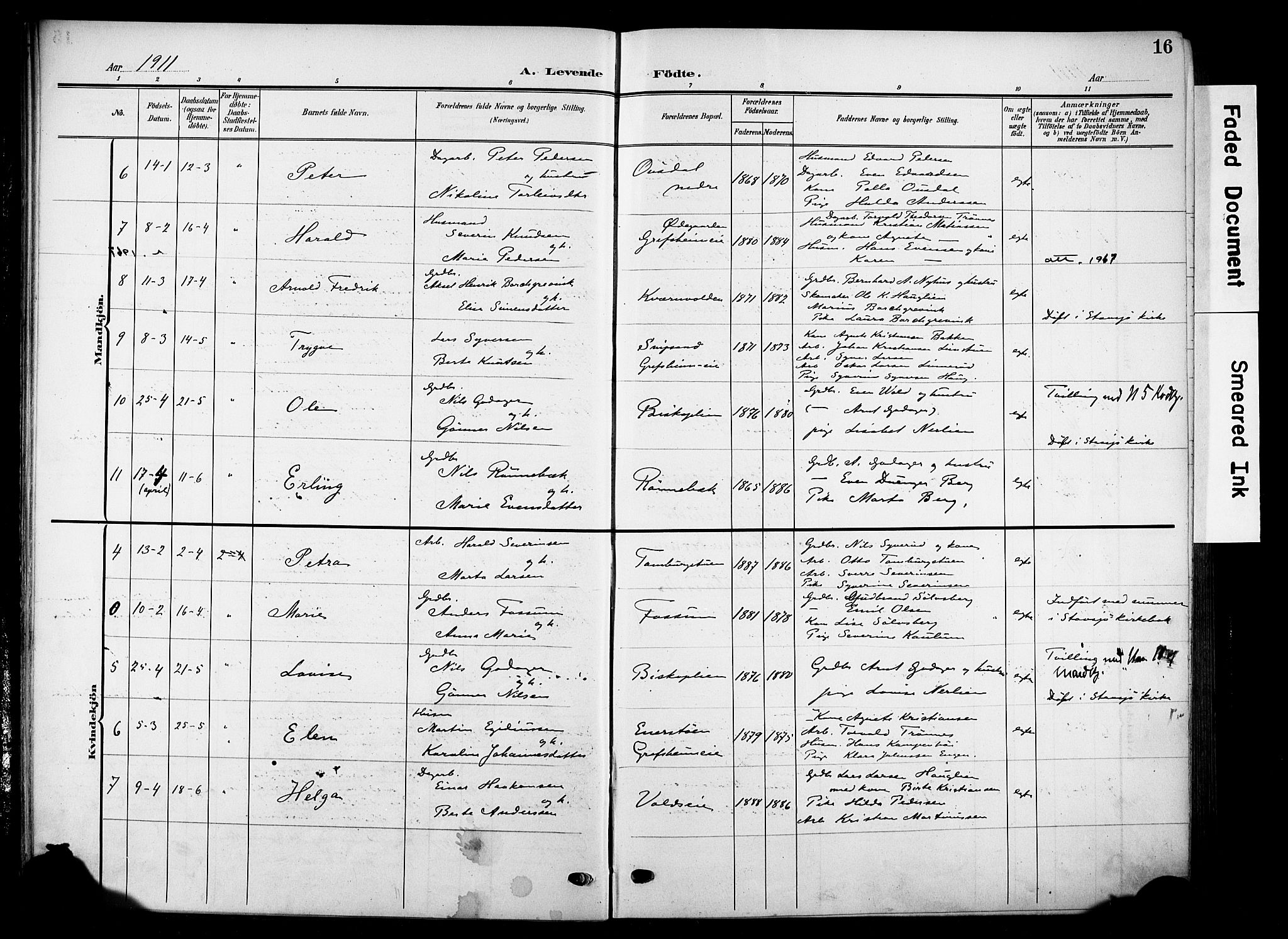 Nes prestekontor, Hedmark, AV/SAH-PREST-020/K/Ka/L0014: Parish register (official) no. 14, 1906-1929, p. 16