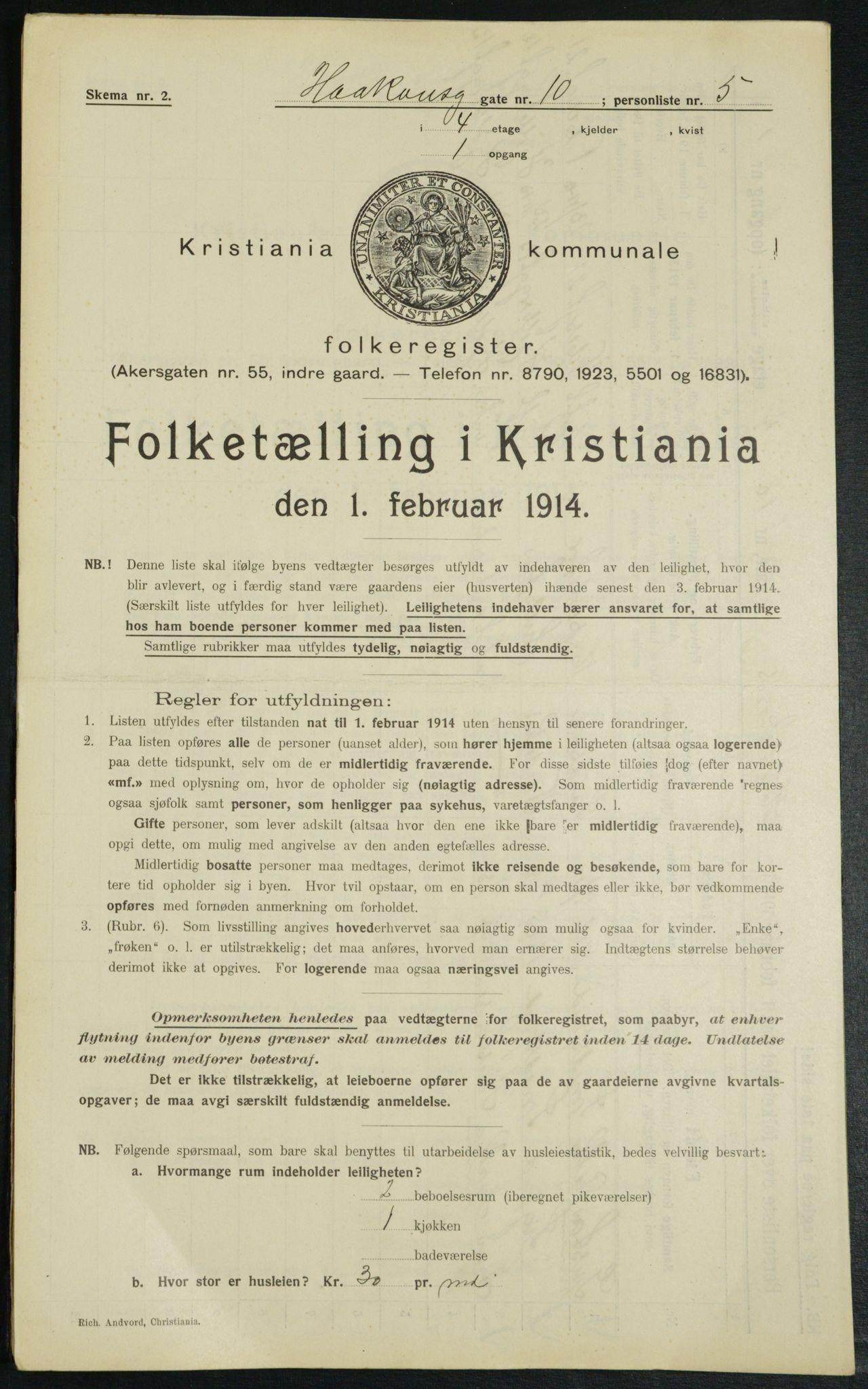 OBA, Municipal Census 1914 for Kristiania, 1914, p. 42777