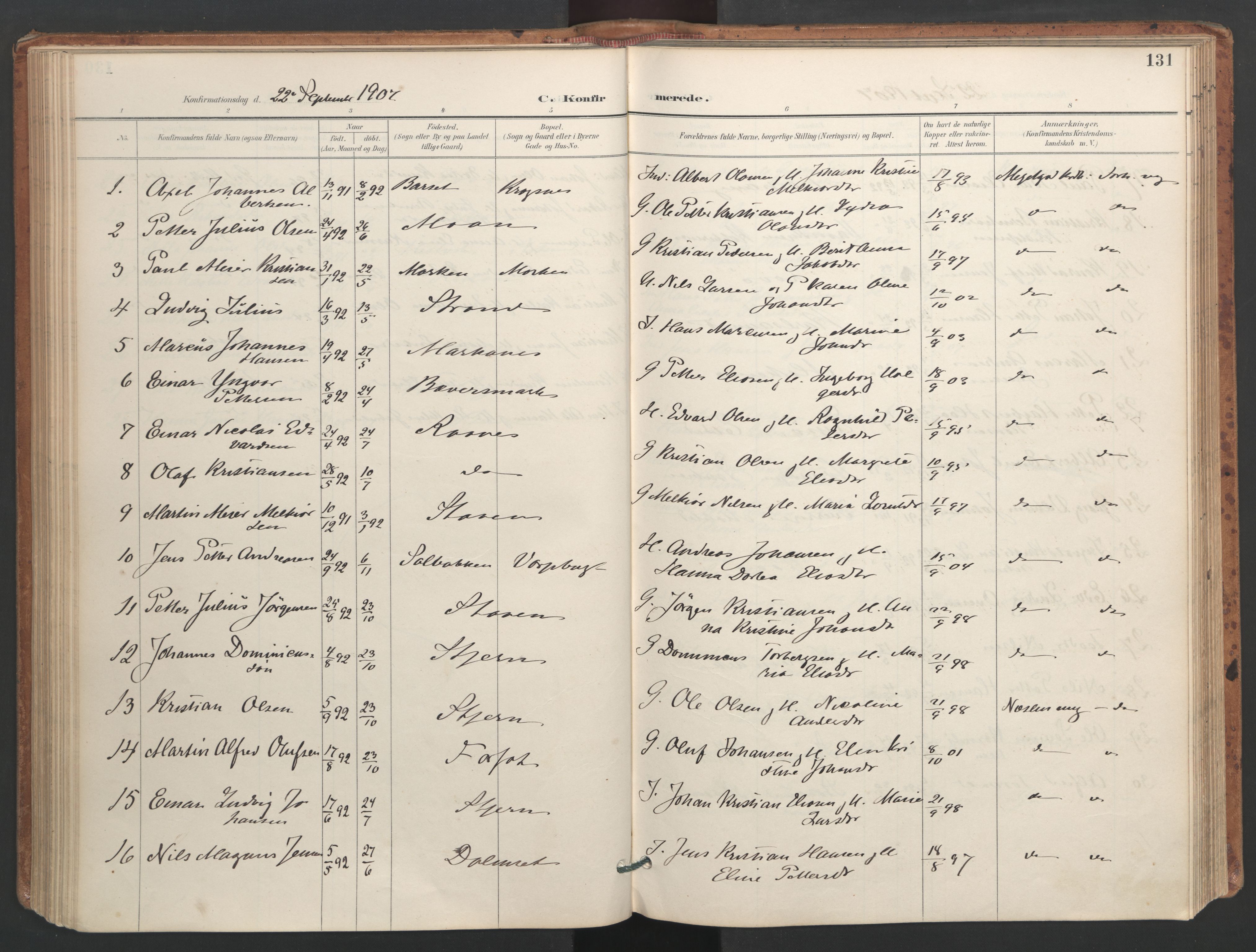 Ministerialprotokoller, klokkerbøker og fødselsregistre - Sør-Trøndelag, SAT/A-1456/655/L0681: Parish register (official) no. 655A10, 1895-1907, p. 131