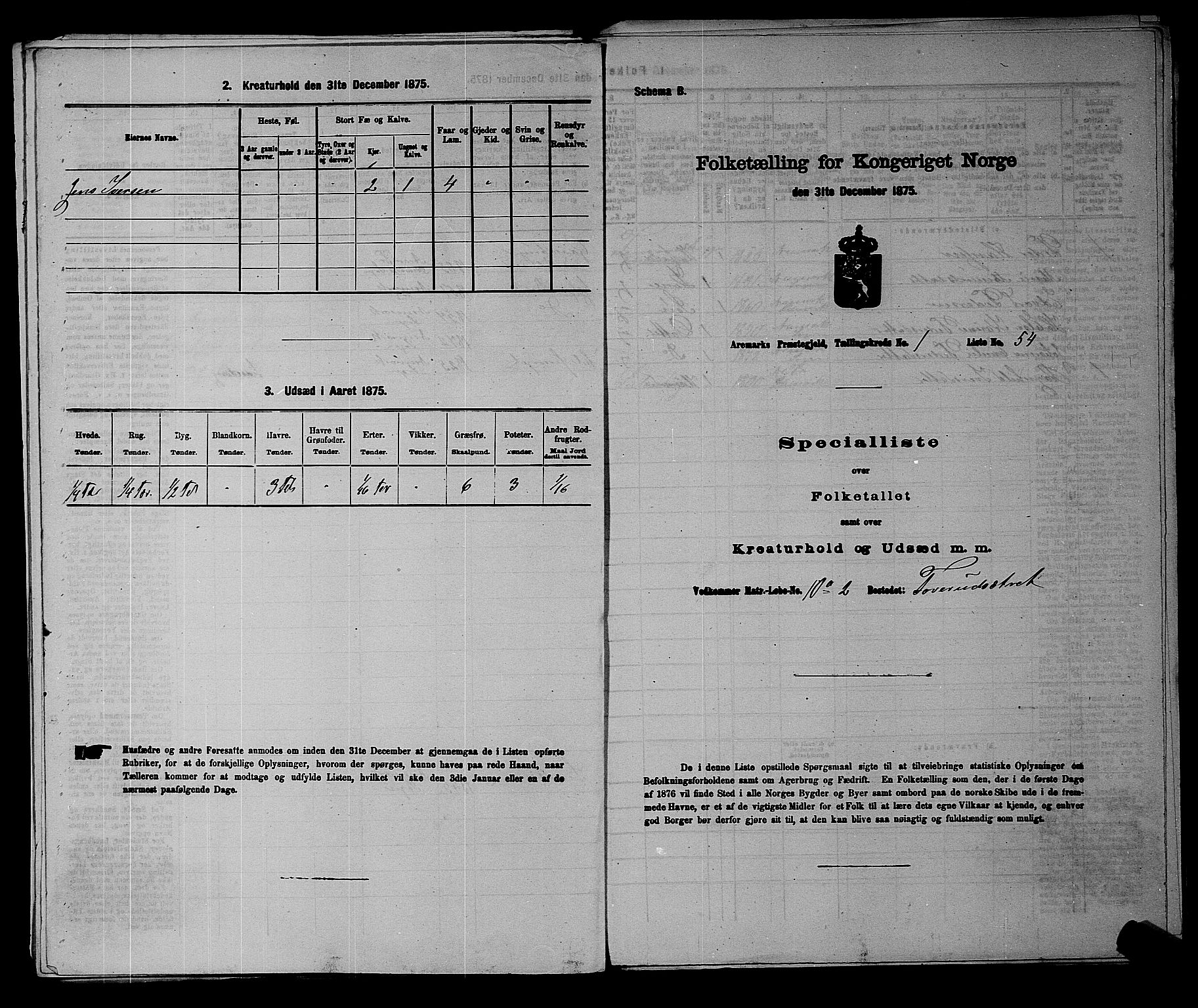 RA, 1875 census for 0118P Aremark, 1875, p. 146