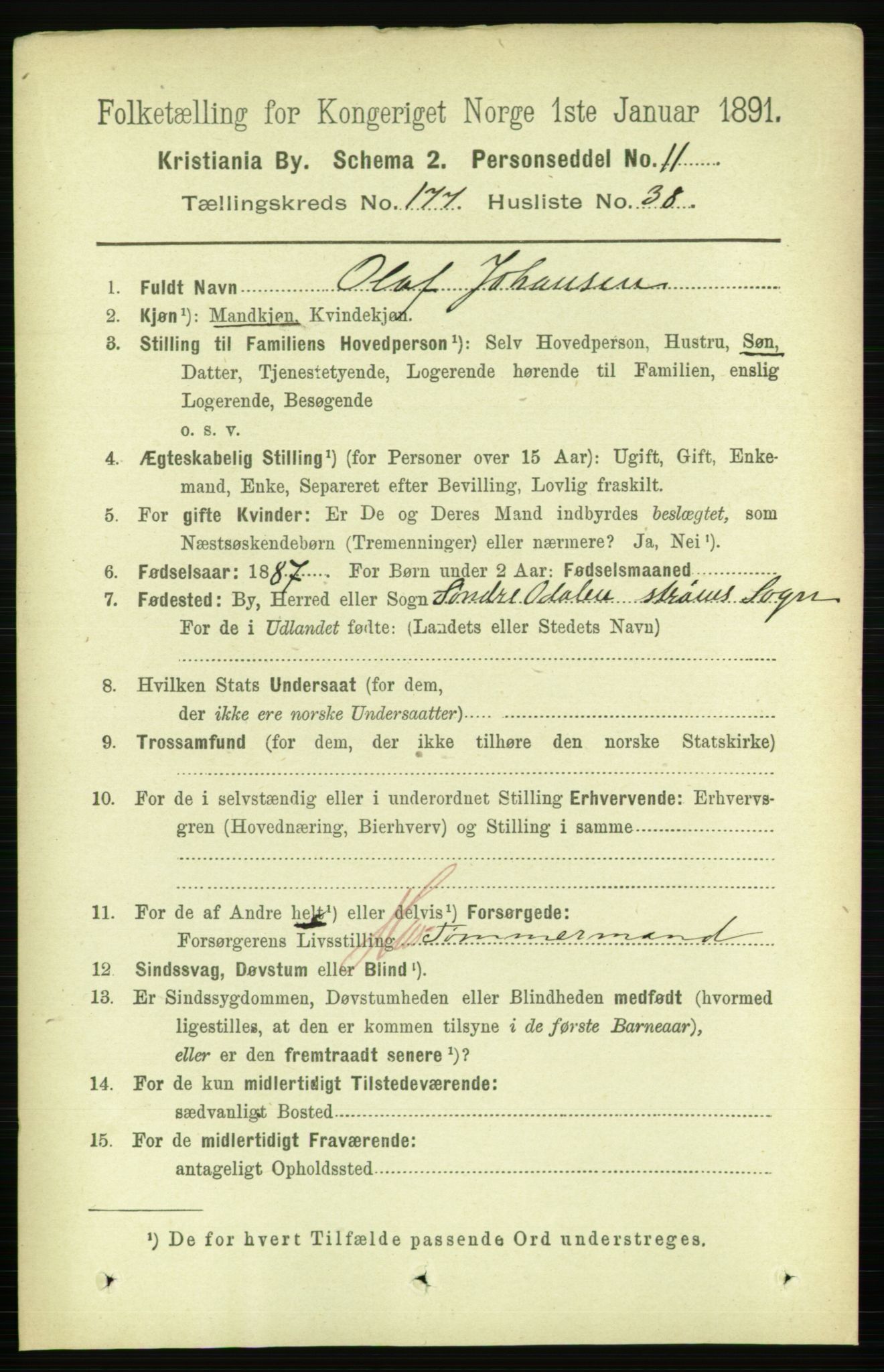 RA, 1891 census for 0301 Kristiania, 1891, p. 107228