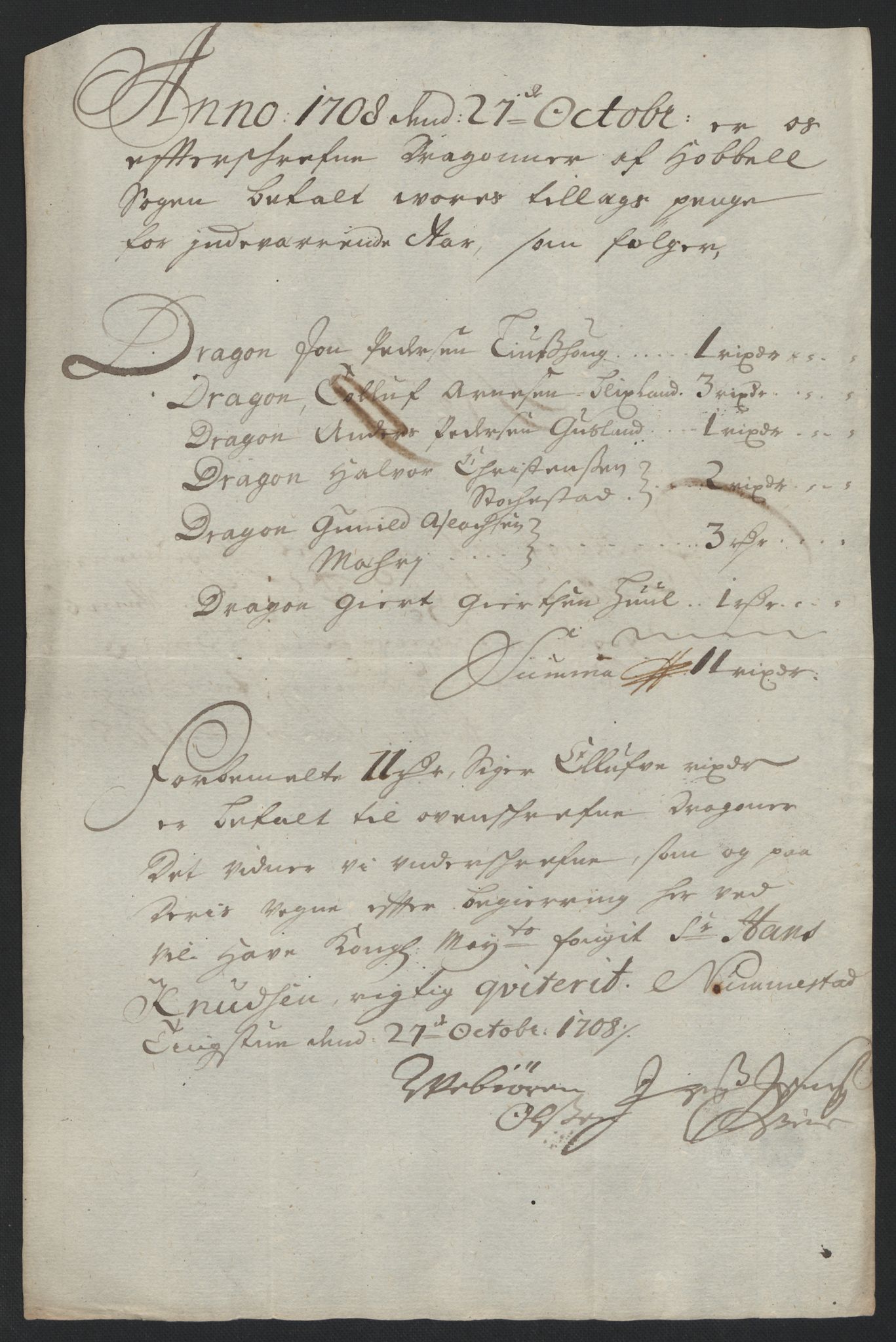 Rentekammeret inntil 1814, Reviderte regnskaper, Fogderegnskap, AV/RA-EA-4092/R04/L0134: Fogderegnskap Moss, Onsøy, Tune, Veme og Åbygge, 1707-1708, p. 327