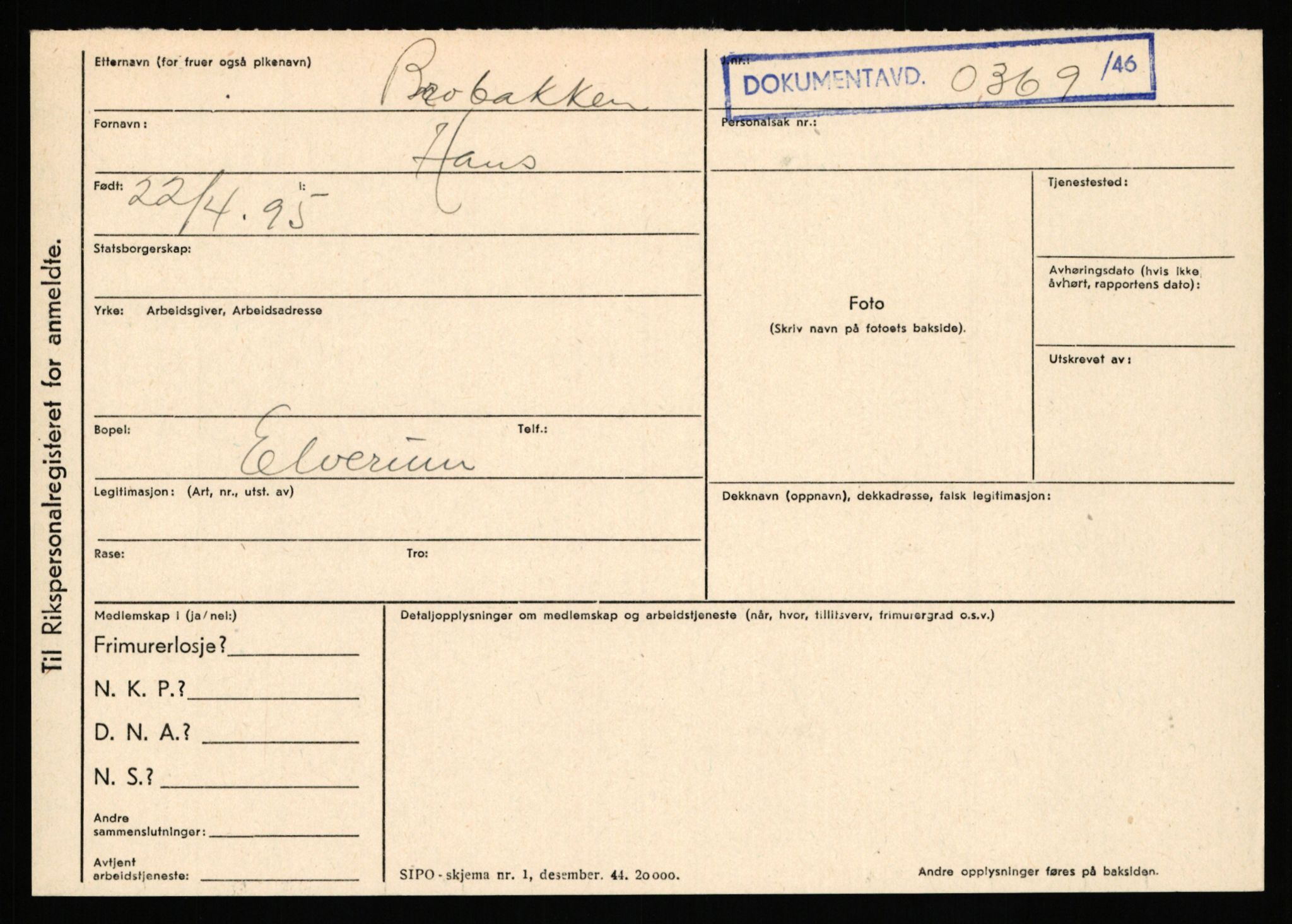 Statspolitiet - Hovedkontoret / Osloavdelingen, AV/RA-S-1329/C/Ca/L0003: Brechan - Eichinger	, 1943-1945, p. 450