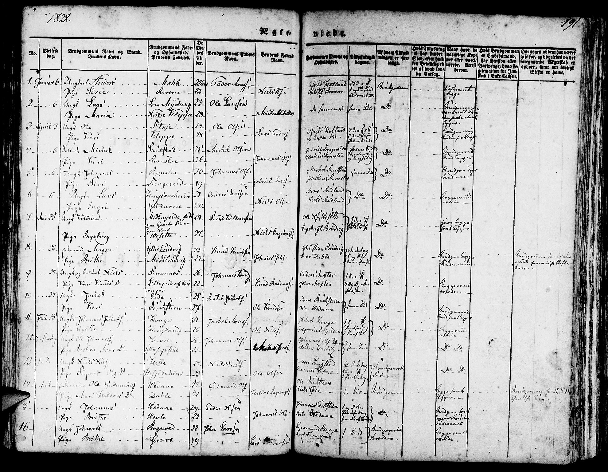 Haus sokneprestembete, SAB/A-75601/H/Haa: Parish register (official) no. A 14, 1827-1838, p. 191