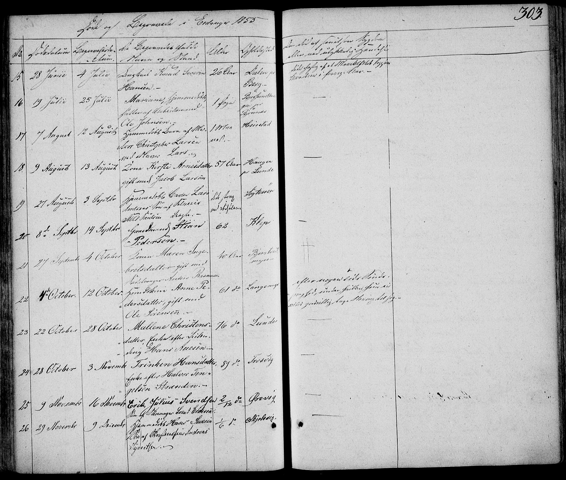 Eidanger kirkebøker, SAKO/A-261/F/Fa/L0008: Parish register (official) no. 8, 1831-1858, p. 303