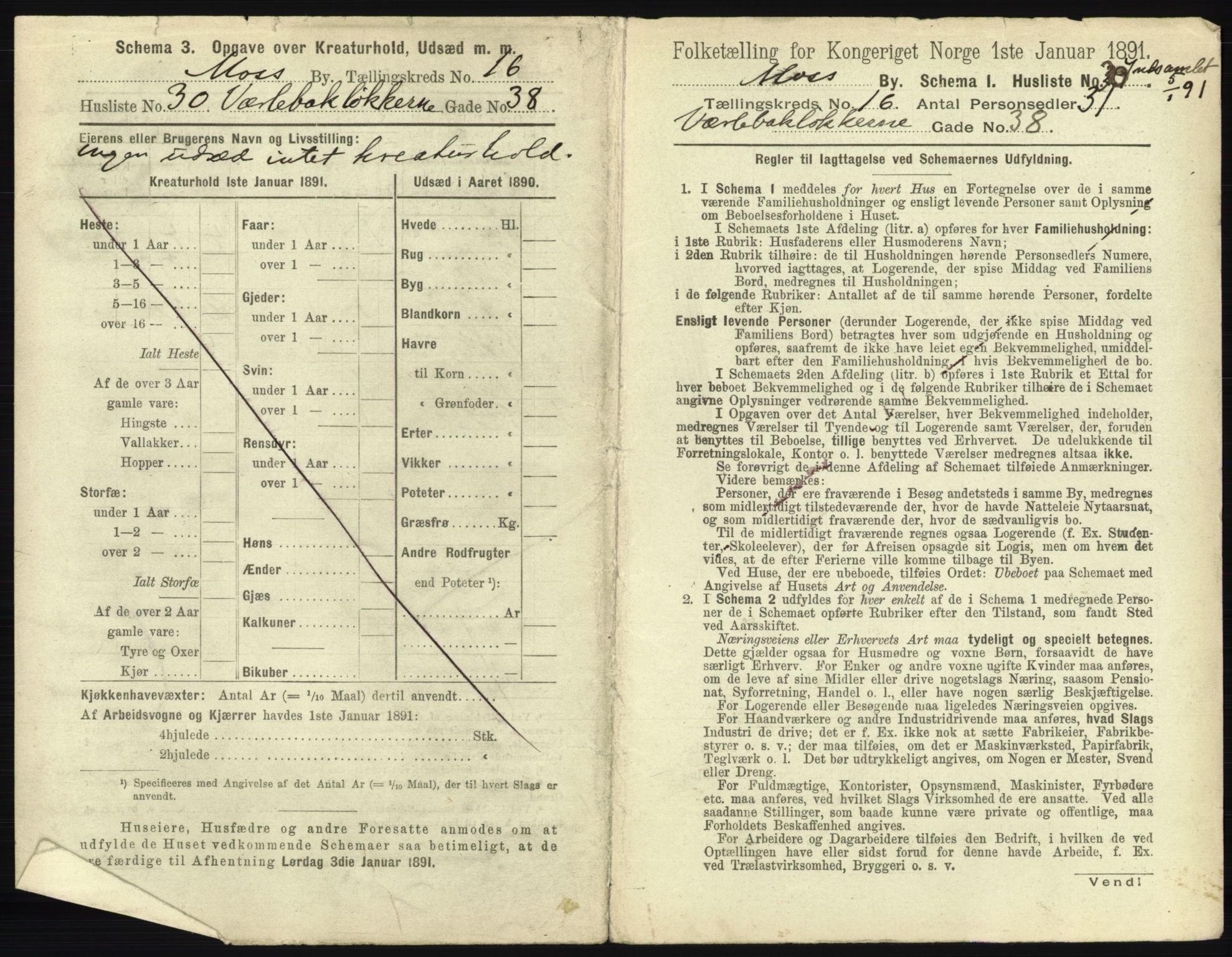 RA, 1891 census for 0104 Moss, 1891, p. 1072