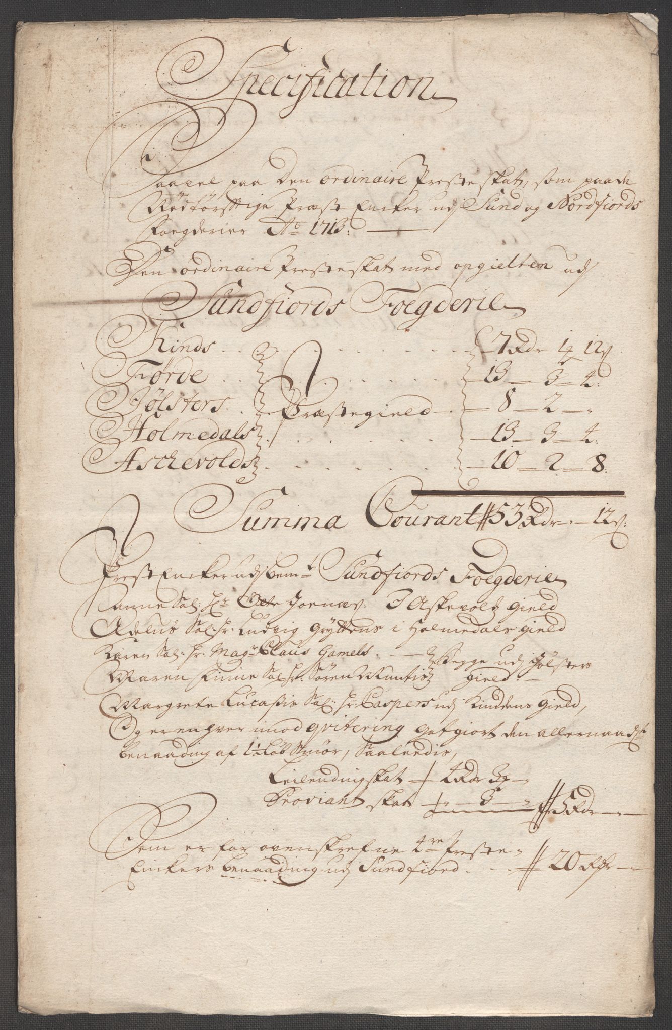 Rentekammeret inntil 1814, Reviderte regnskaper, Fogderegnskap, AV/RA-EA-4092/R53/L3437: Fogderegnskap Sunn- og Nordfjord, 1713, p. 226