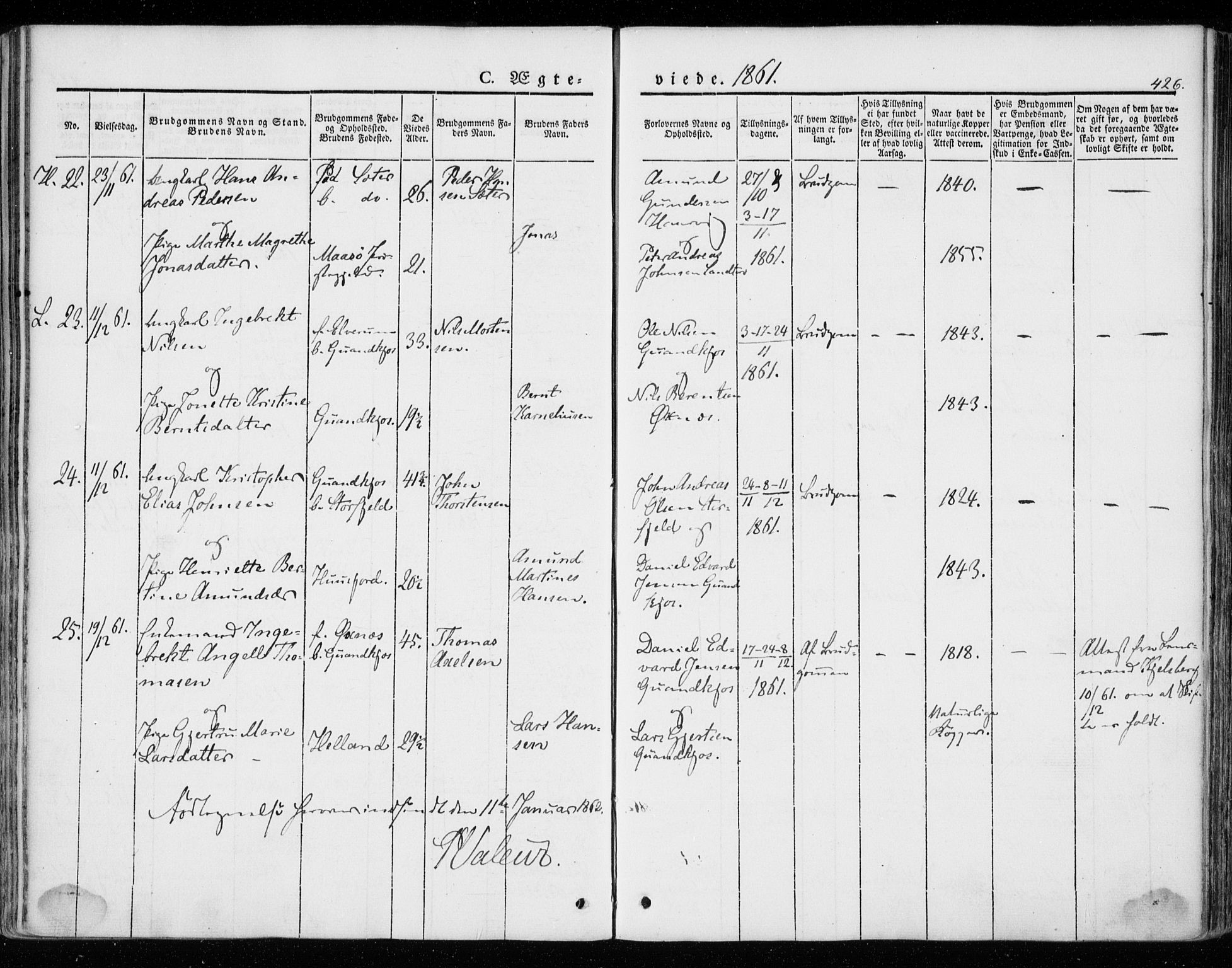 Ministerialprotokoller, klokkerbøker og fødselsregistre - Nordland, AV/SAT-A-1459/872/L1033: Parish register (official) no. 872A08, 1840-1863, p. 426