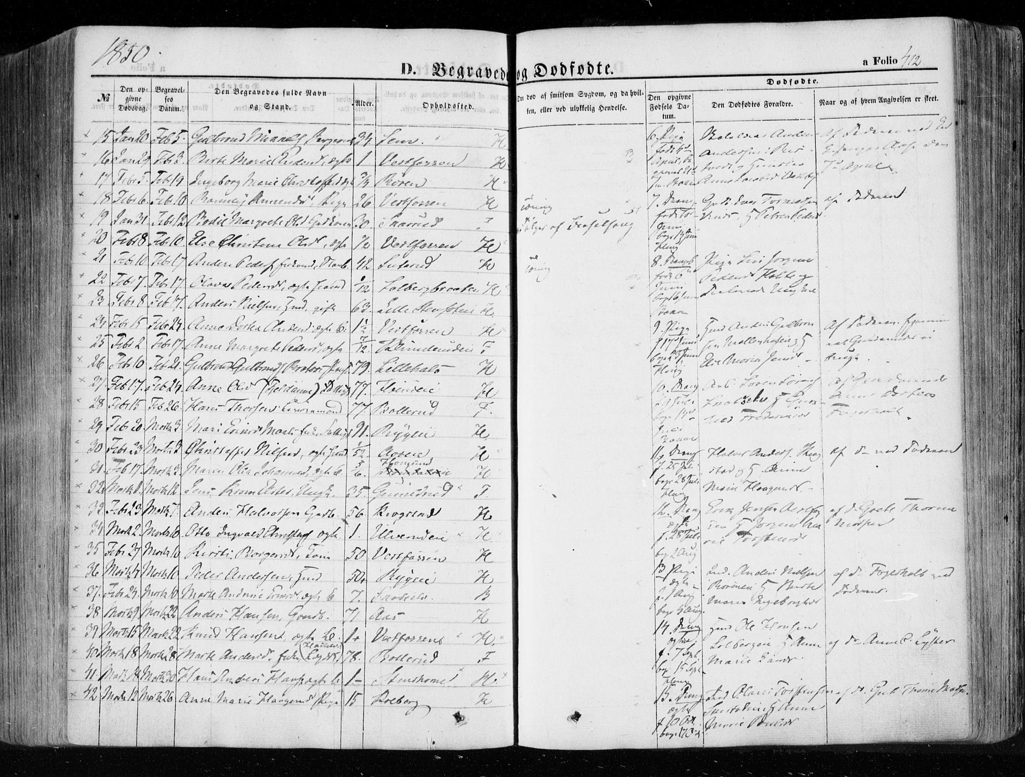 Eiker kirkebøker, AV/SAKO-A-4/F/Fa/L0014: Parish register (official) no. I 14, 1846-1854, p. 412