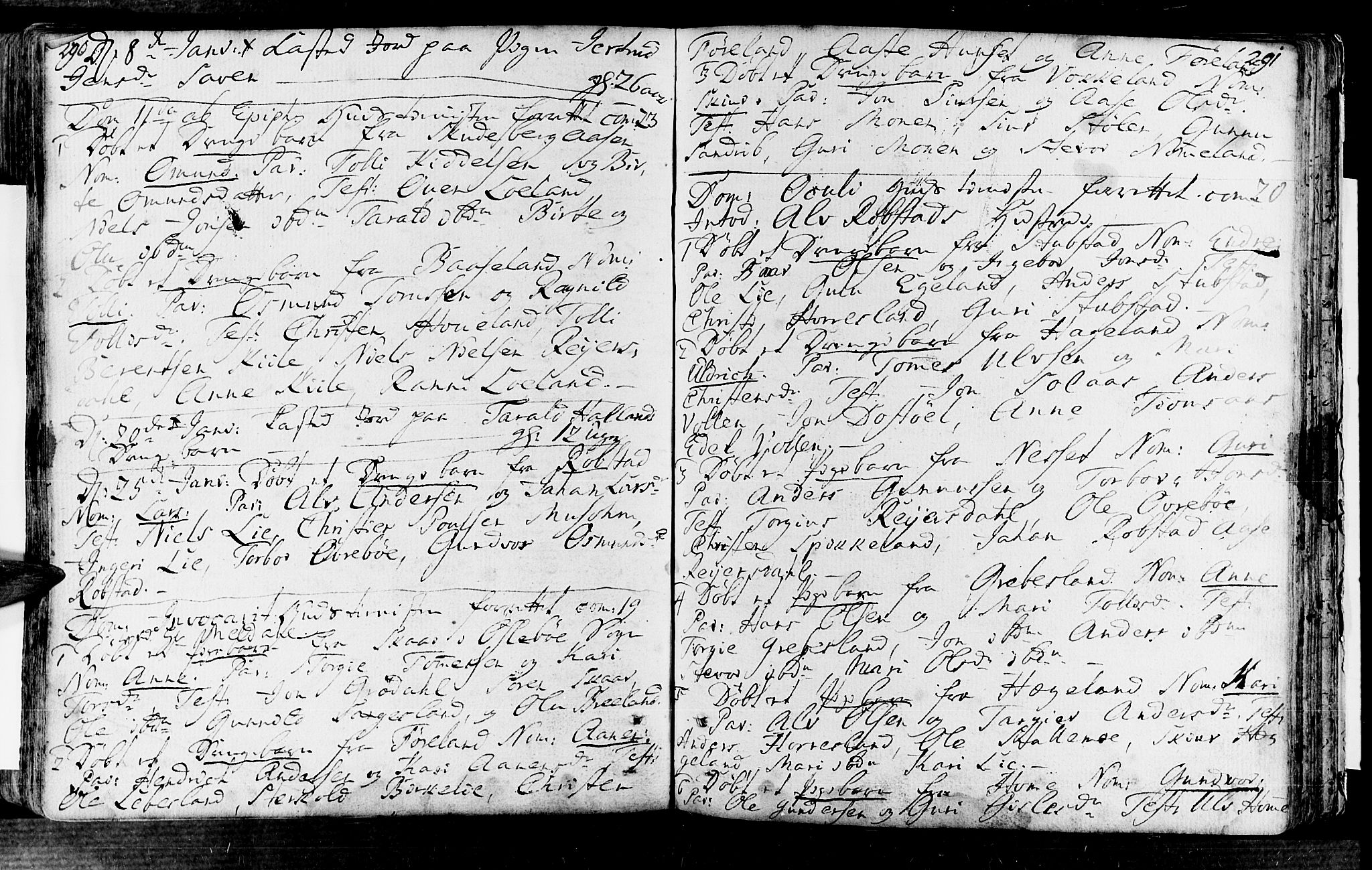 Vennesla sokneprestkontor, SAK/1111-0045/Fa/Fac/L0001: Parish register (official) no. A 1, 1743-1784, p. 290-291