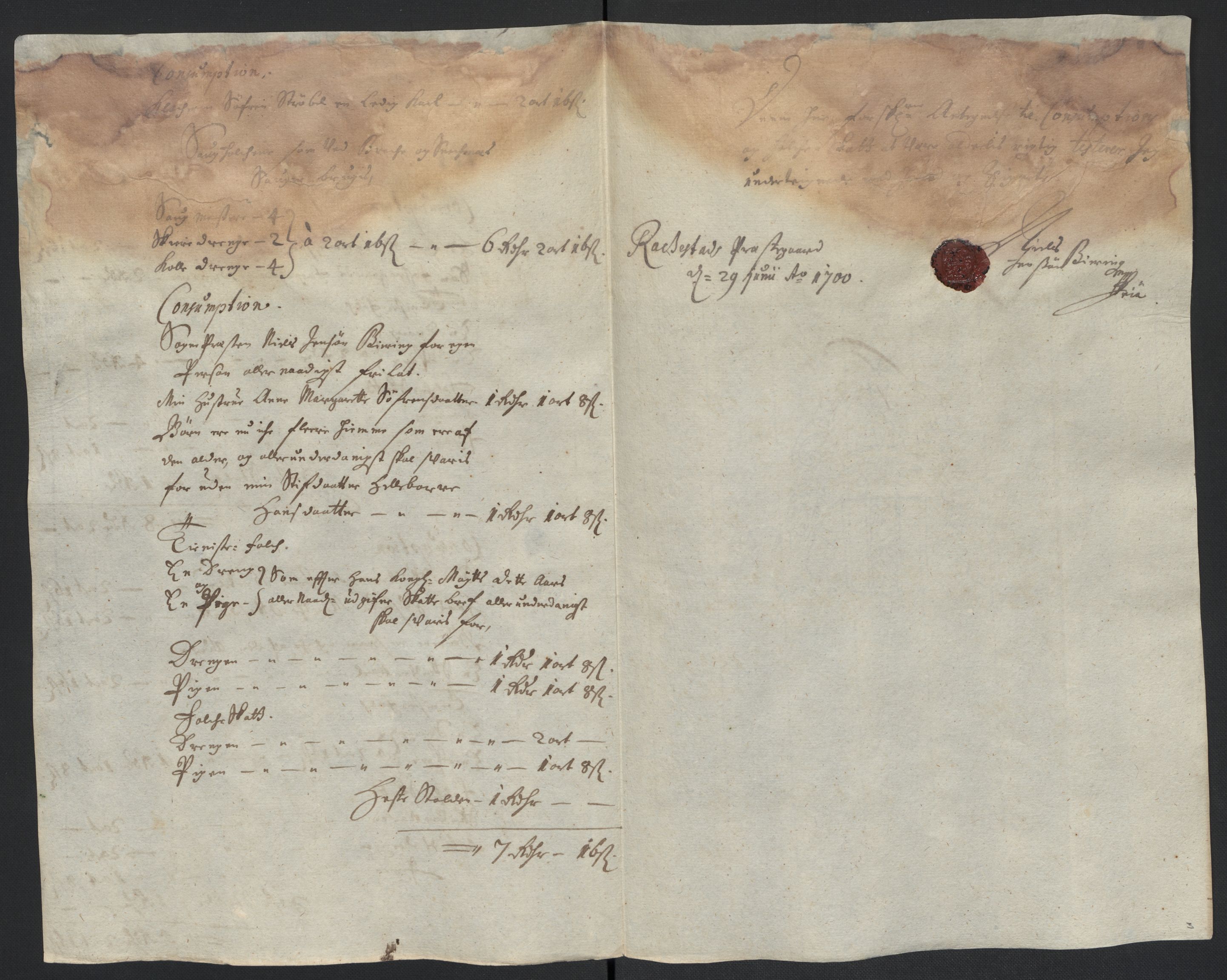 Rentekammeret inntil 1814, Reviderte regnskaper, Fogderegnskap, AV/RA-EA-4092/R07/L0291: Fogderegnskap Rakkestad, Heggen og Frøland, 1700, p. 15