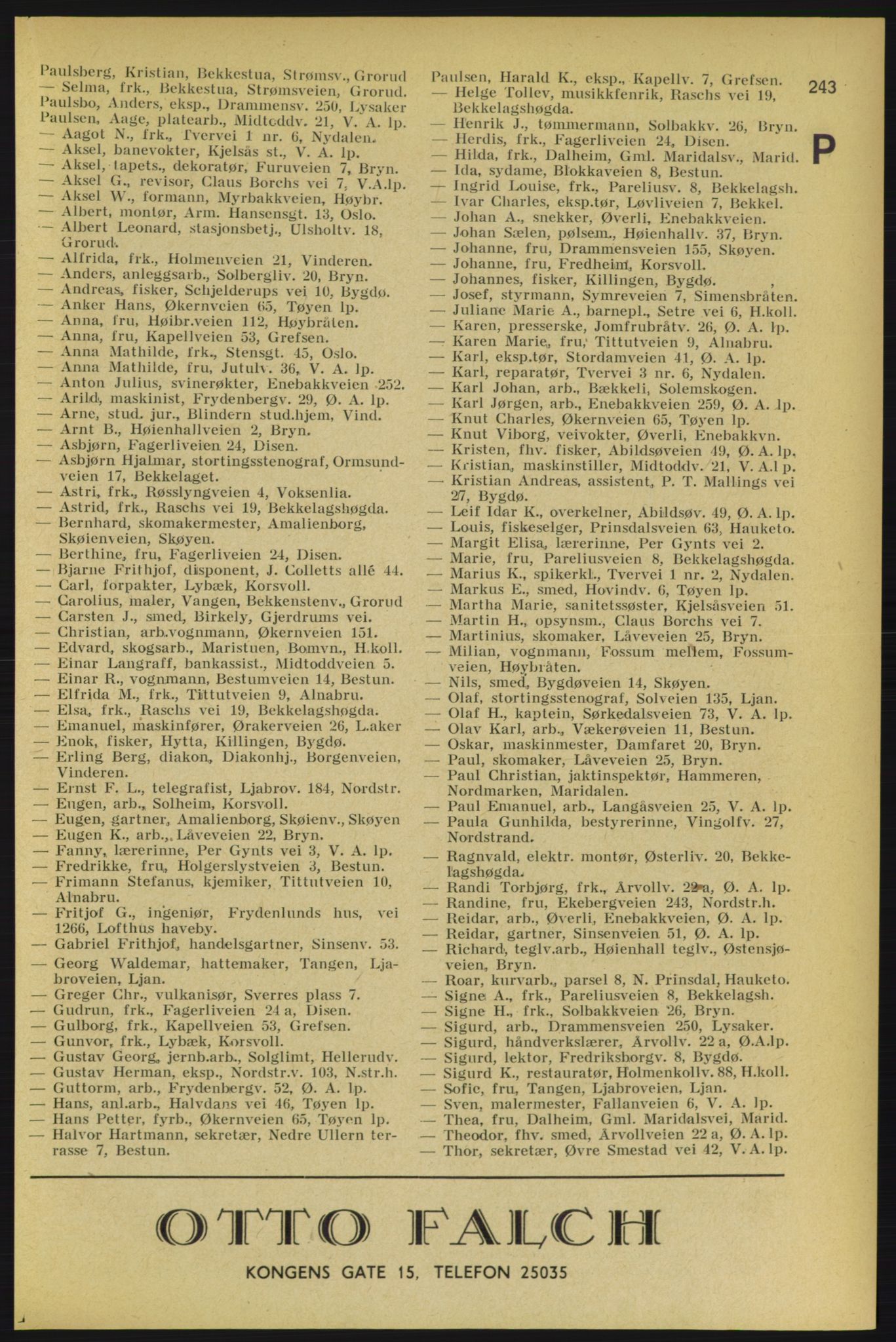 Aker adressebok/adressekalender, PUBL/001/A/005: Aker adressebok, 1934-1935, p. 243