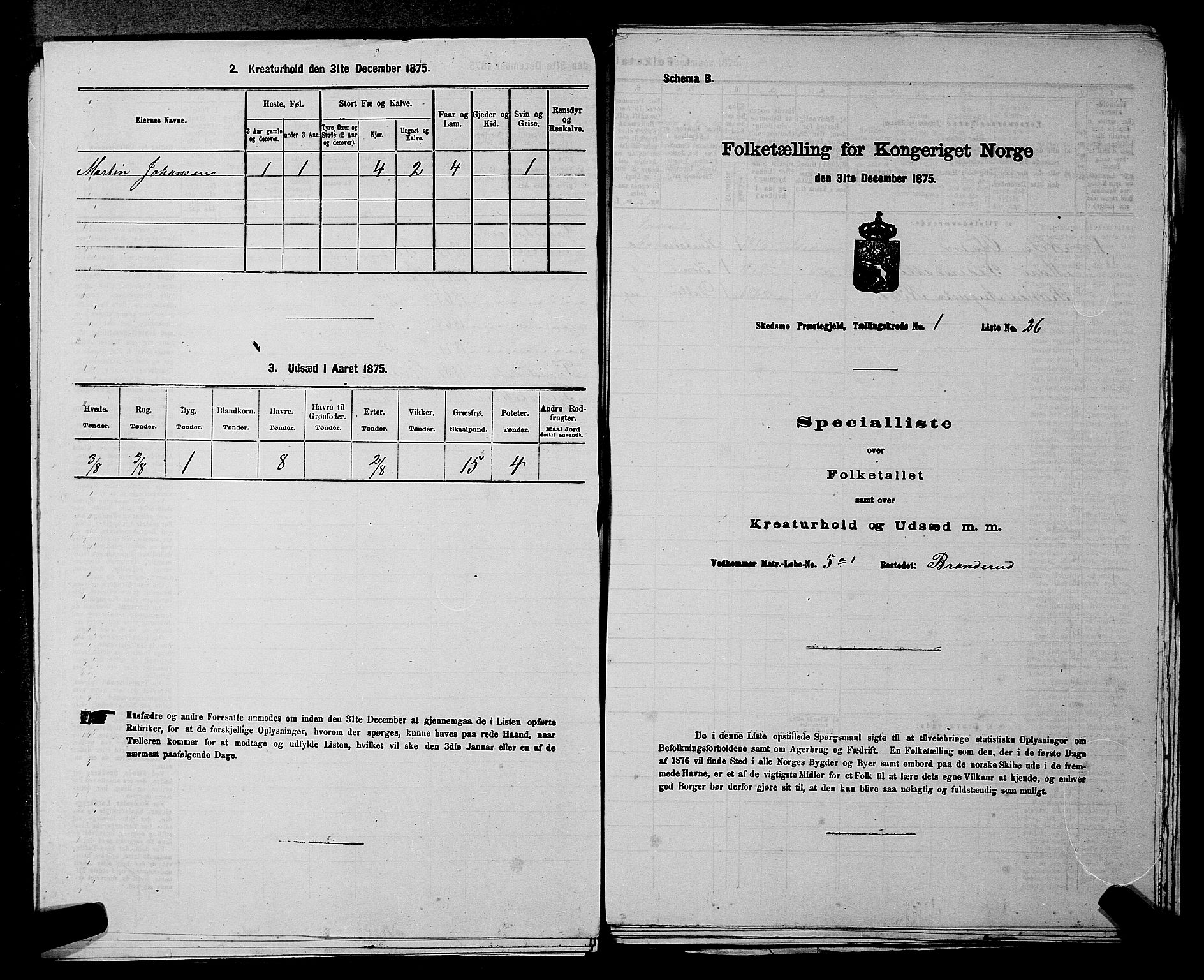 RA, 1875 census for 0231P Skedsmo, 1875, p. 60