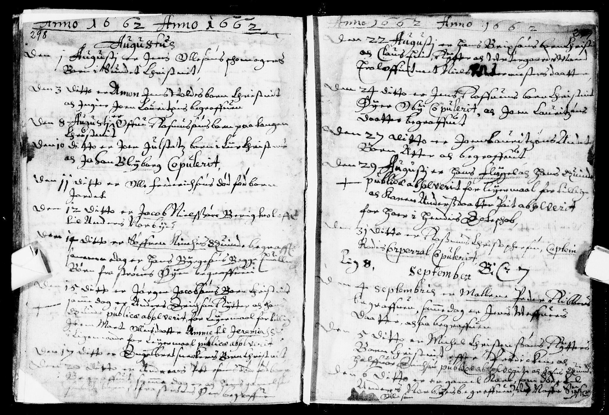 Bragernes kirkebøker, AV/SAKO-A-6/F/Fa/L0001: Parish register (official) no. I 1, 1634-1662, p. 298-299