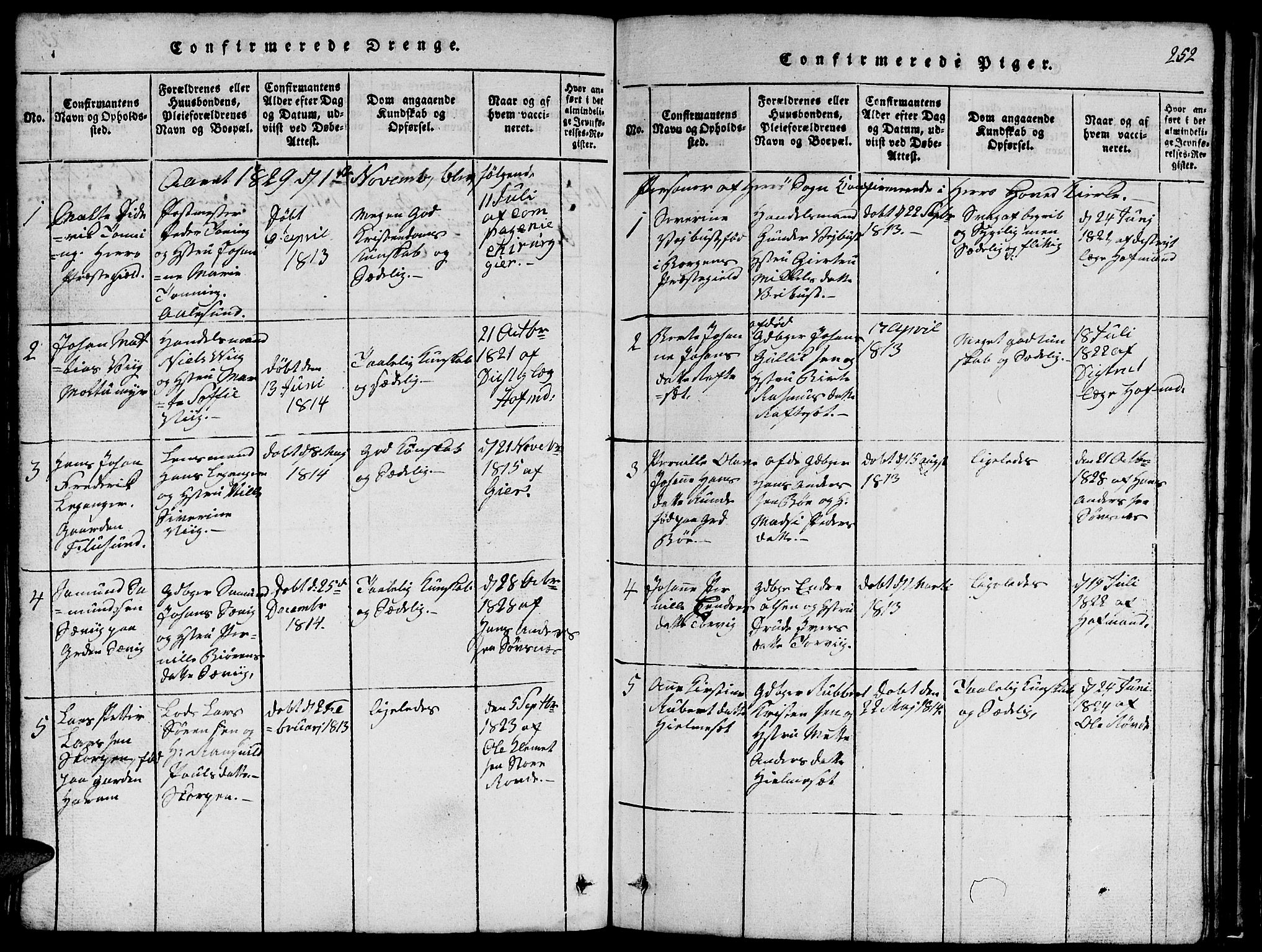 Ministerialprotokoller, klokkerbøker og fødselsregistre - Møre og Romsdal, AV/SAT-A-1454/507/L0078: Parish register (copy) no. 507C01, 1816-1840, p. 252