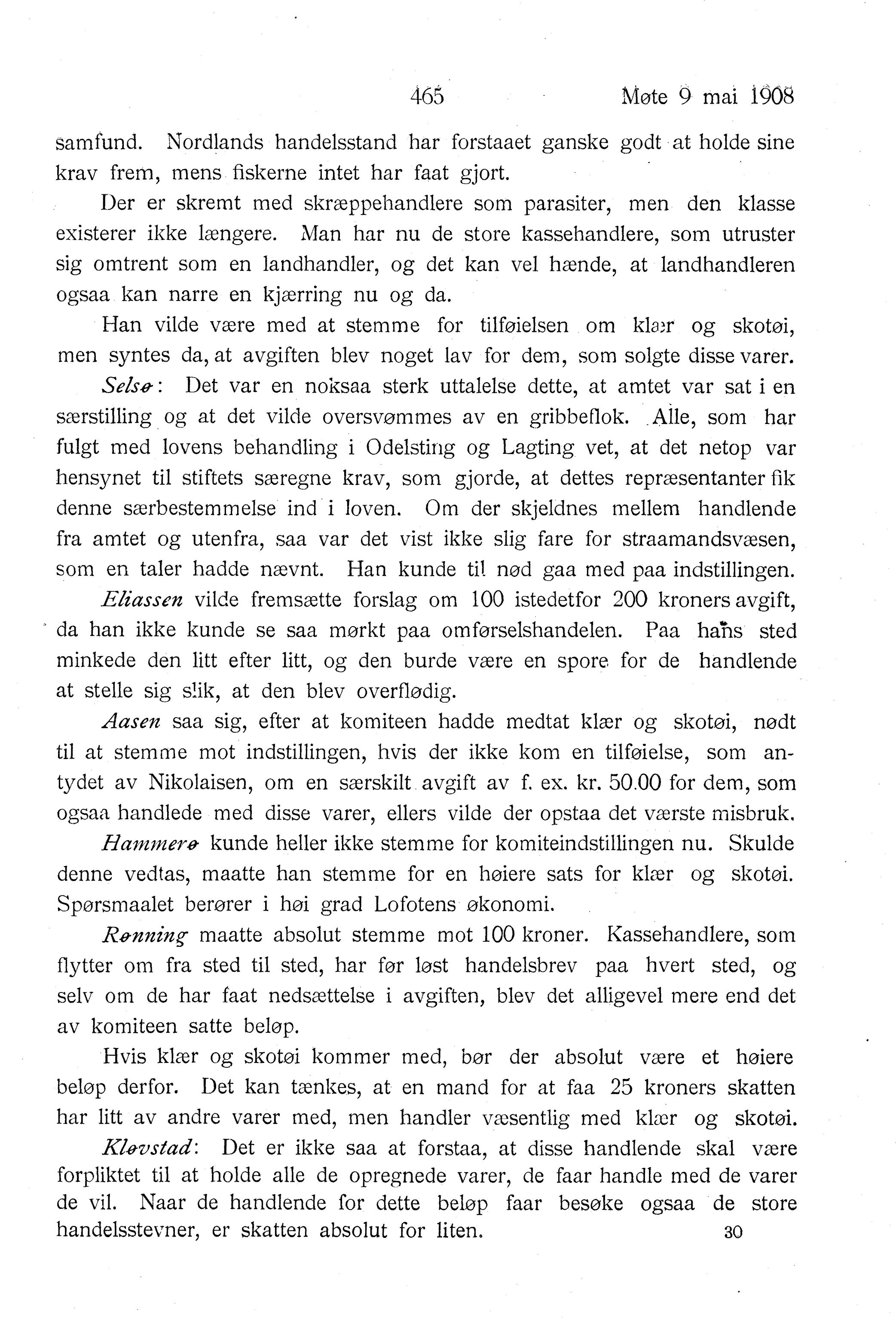 Nordland Fylkeskommune. Fylkestinget, AIN/NFK-17/176/A/Ac/L0031: Fylkestingsforhandlinger 1908, 1908