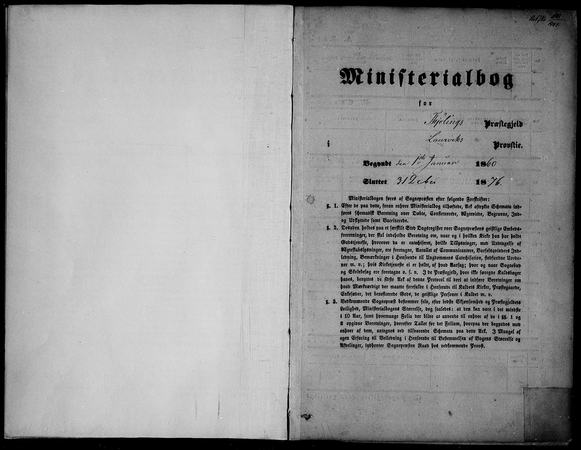 Tjølling kirkebøker, AV/SAKO-A-60/F/Fa/L0007: Parish register (official) no. 7, 1860-1876