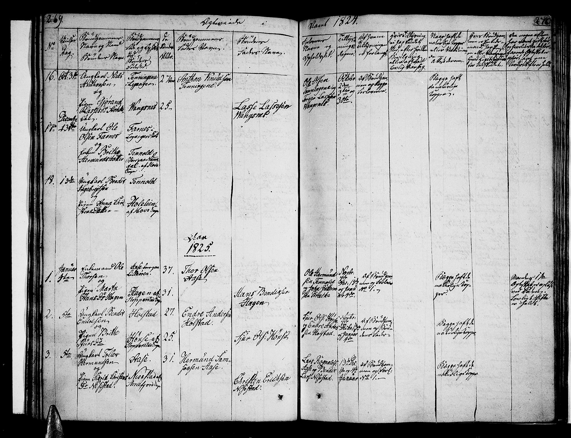 Vik sokneprestembete, SAB/A-81501: Parish register (official) no. A 6, 1821-1831, p. 269-270
