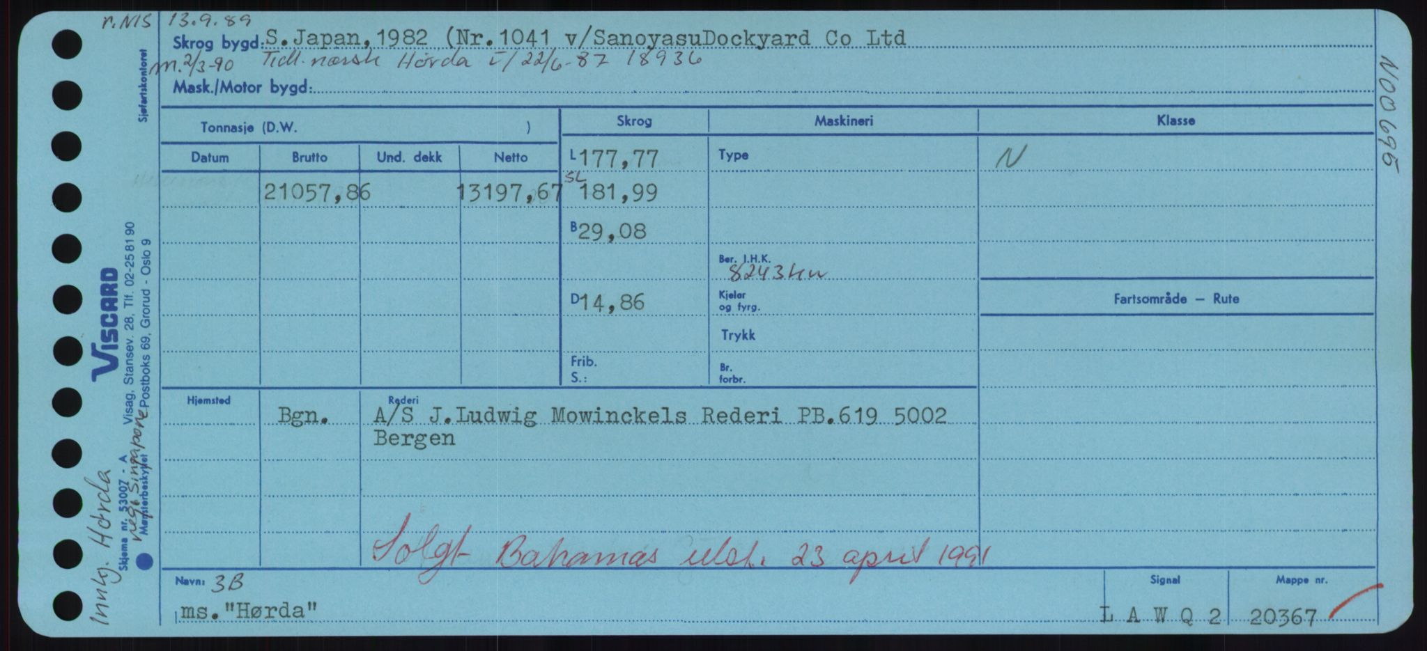 Sjøfartsdirektoratet med forløpere, Skipsmålingen, AV/RA-S-1627/H/Hd/L0017: Fartøy, Holi-Hå, p. 507