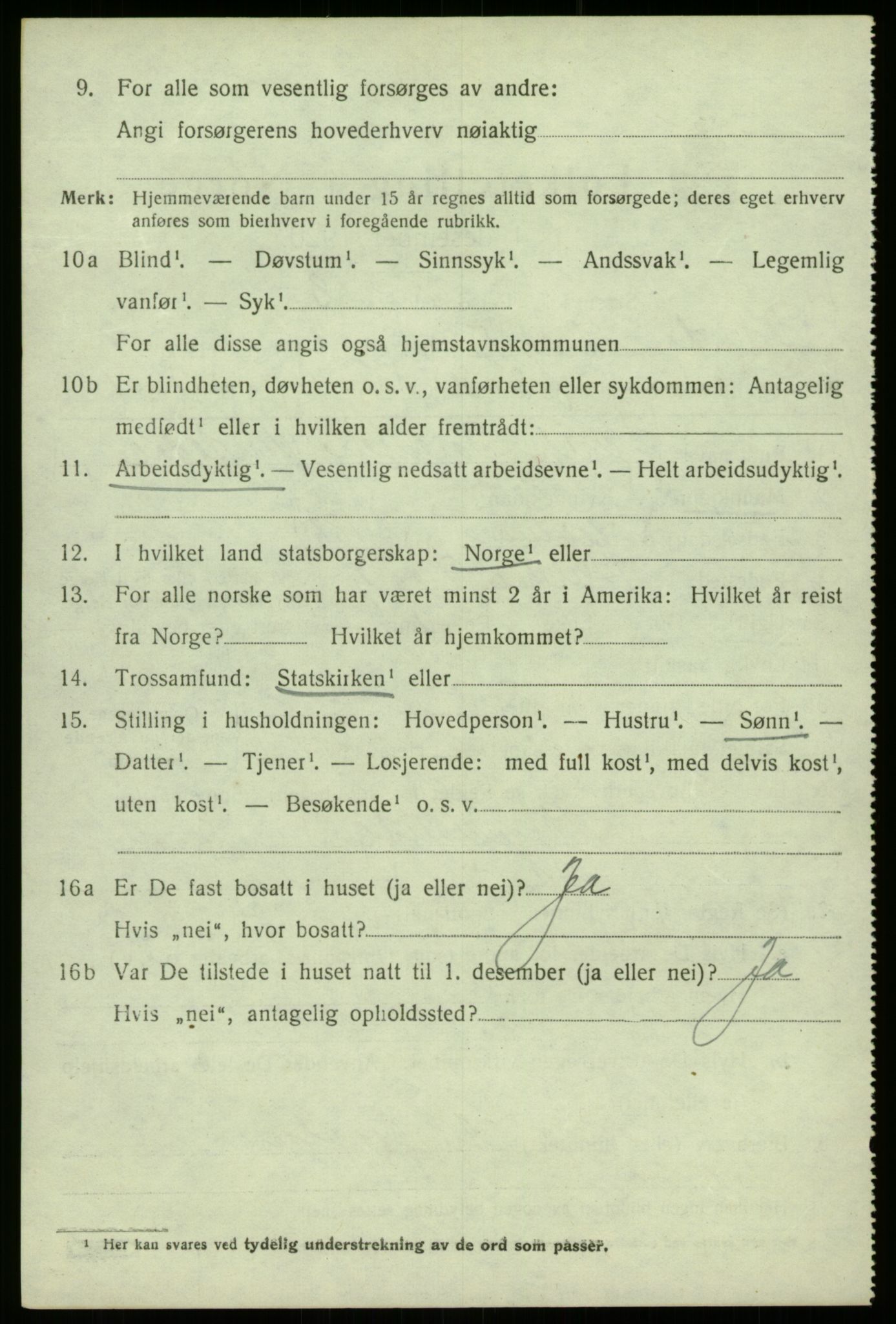 SAB, 1920 census for Lærdal, 1920, p. 4345