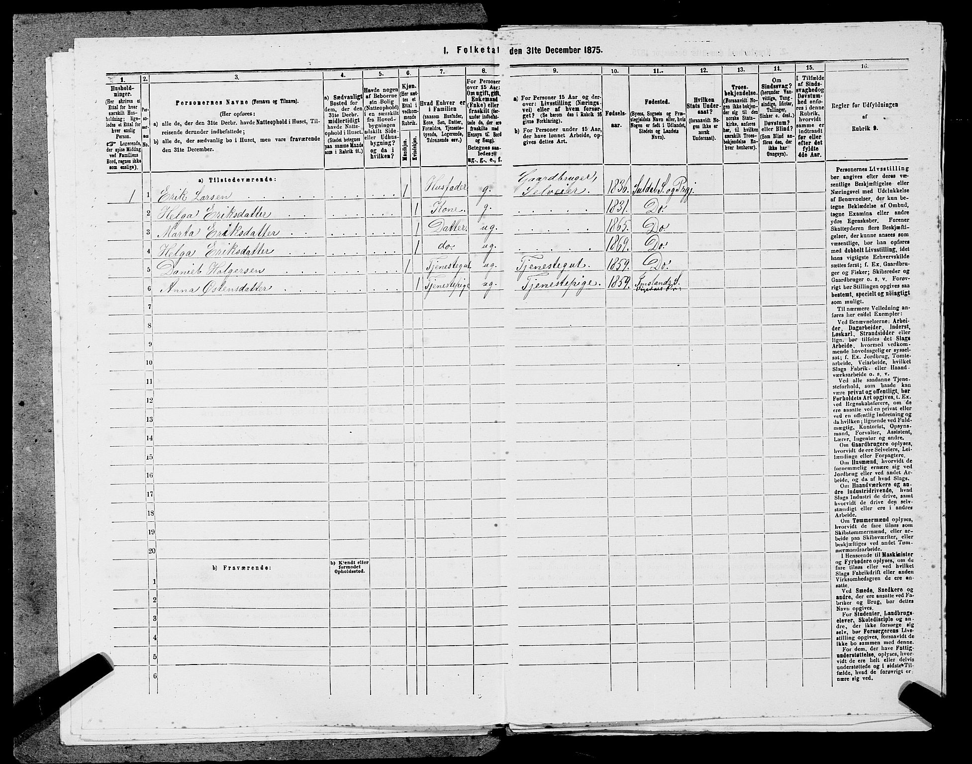 SAST, 1875 census for 1134P Suldal, 1875, p. 506