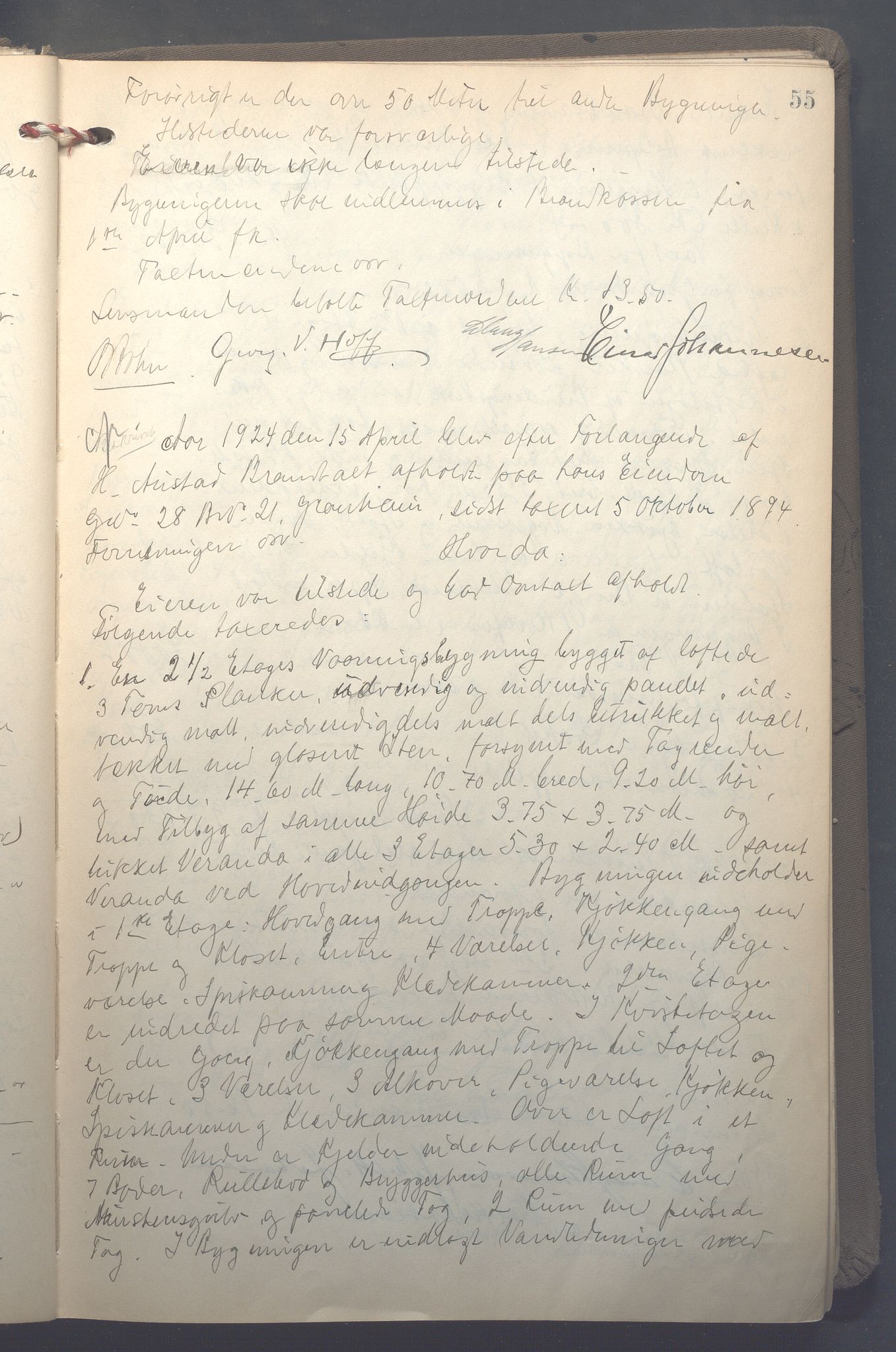 Lensmennene i Aker, OBA/A-10133/F/Fb/L0002: Branntakstprotokoll, 1922-1929, p. 55