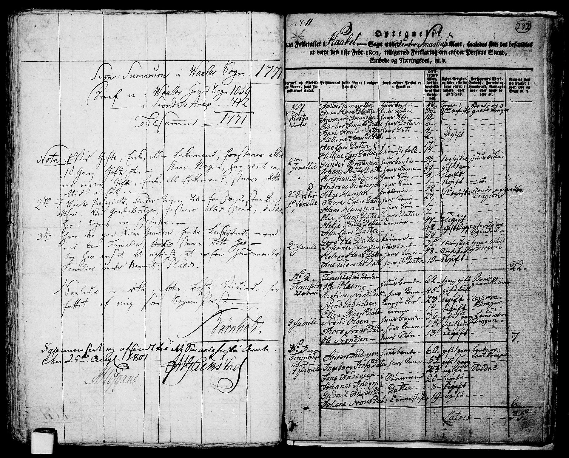 RA, 1801 census for 0138P Hobøl, 1801, p. 291b-292a