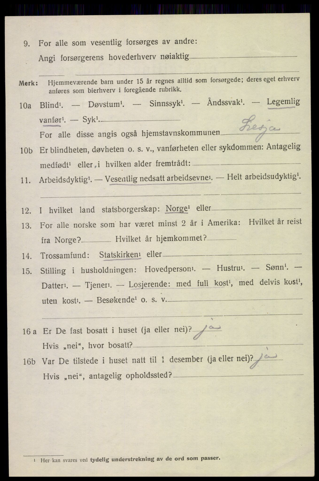 SAH, 1920 census for Lesja, 1920, p. 4697