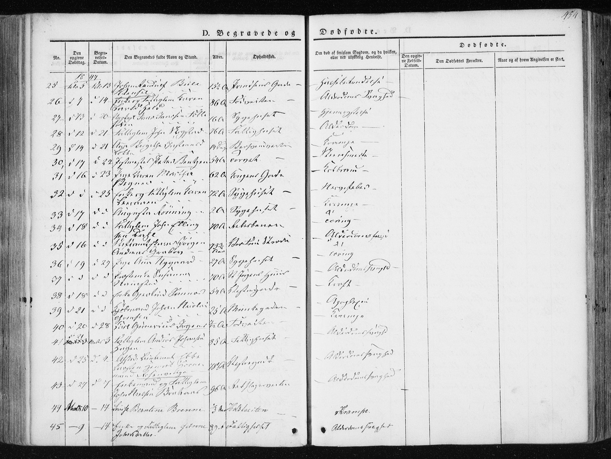 Ministerialprotokoller, klokkerbøker og fødselsregistre - Sør-Trøndelag, AV/SAT-A-1456/601/L0049: Parish register (official) no. 601A17, 1839-1847, p. 454