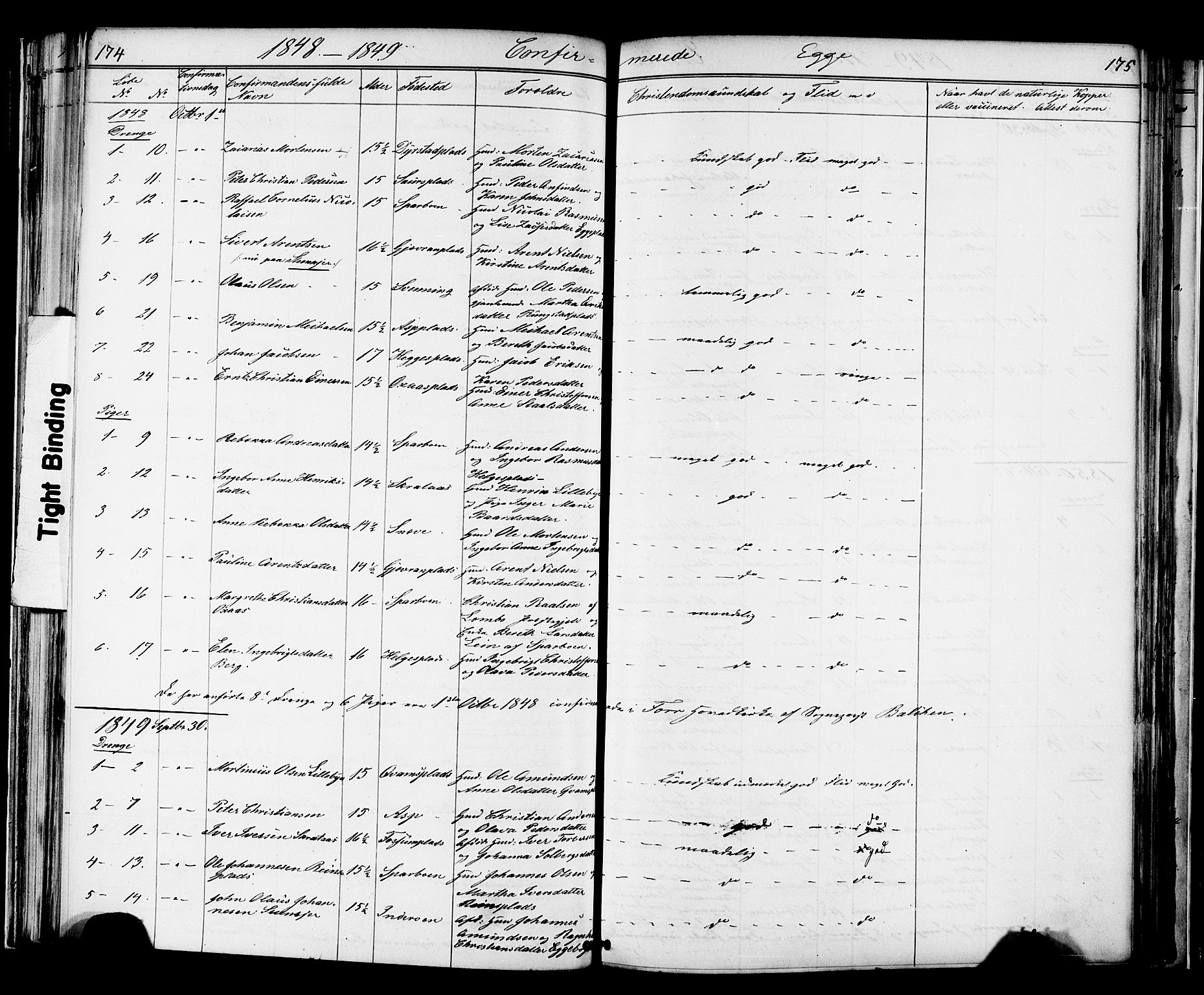 Ministerialprotokoller, klokkerbøker og fødselsregistre - Nord-Trøndelag, SAT/A-1458/739/L0367: Parish register (official) no. 739A01 /3, 1838-1868, p. 174-175