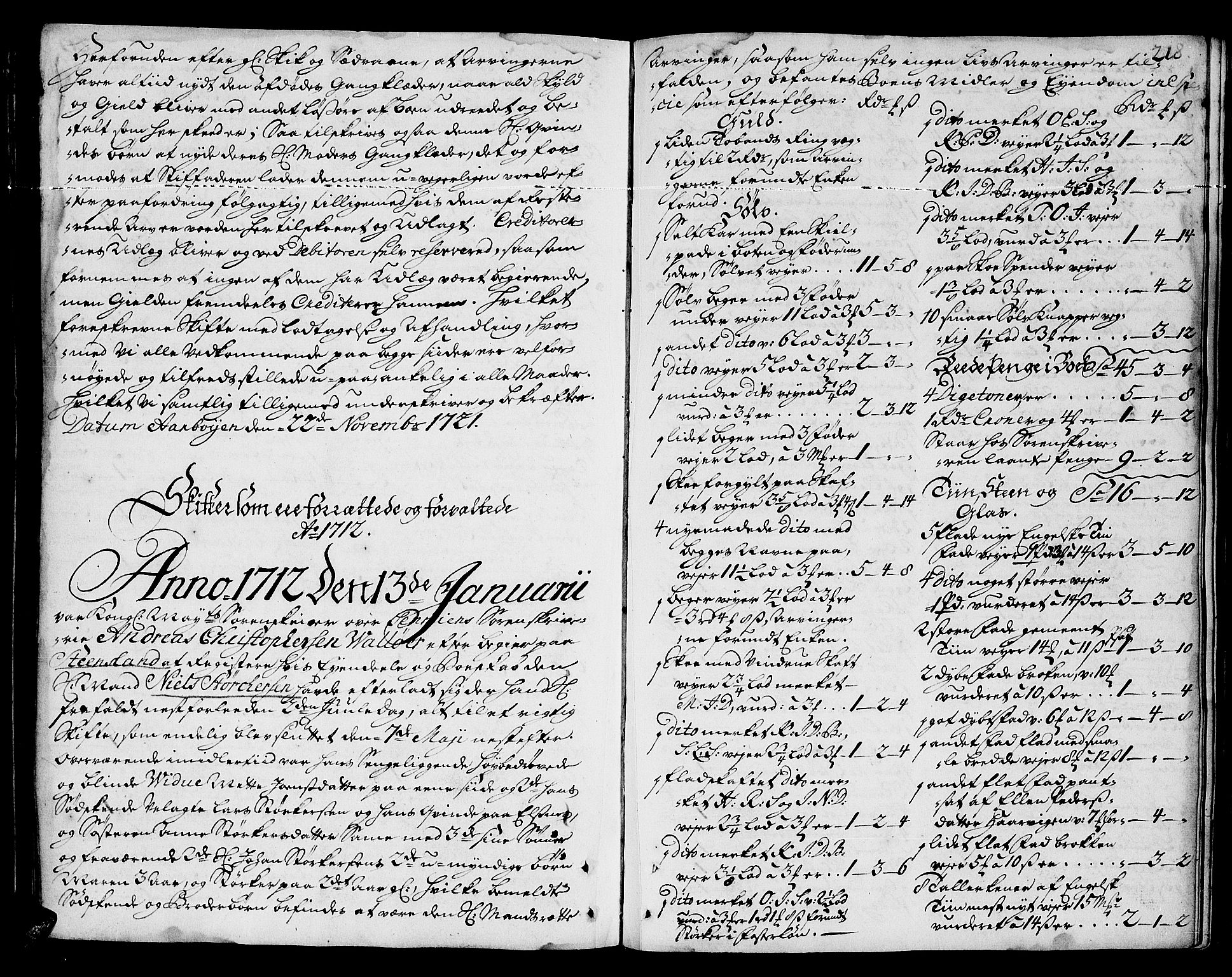 Sorenskriveren i Senja (-1755), SATØ/S-0260, 1706-1712, p. 217b-218a